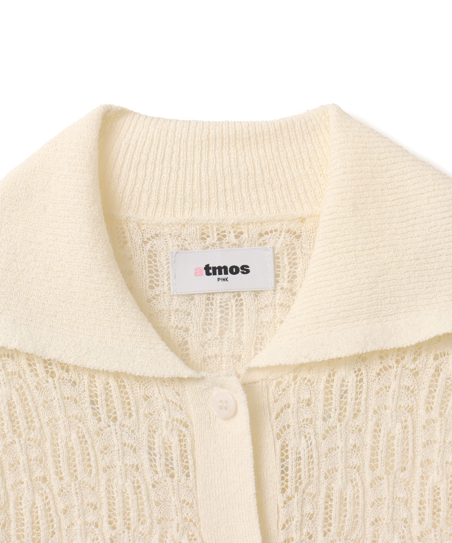 atmos pink See-Through Knit Cardigan WHITEの画像