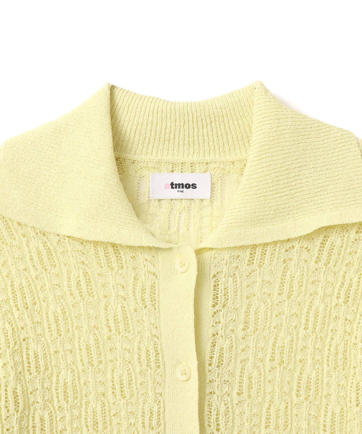 atmos pink See-Through Knit Cardigan YELLOWの画像