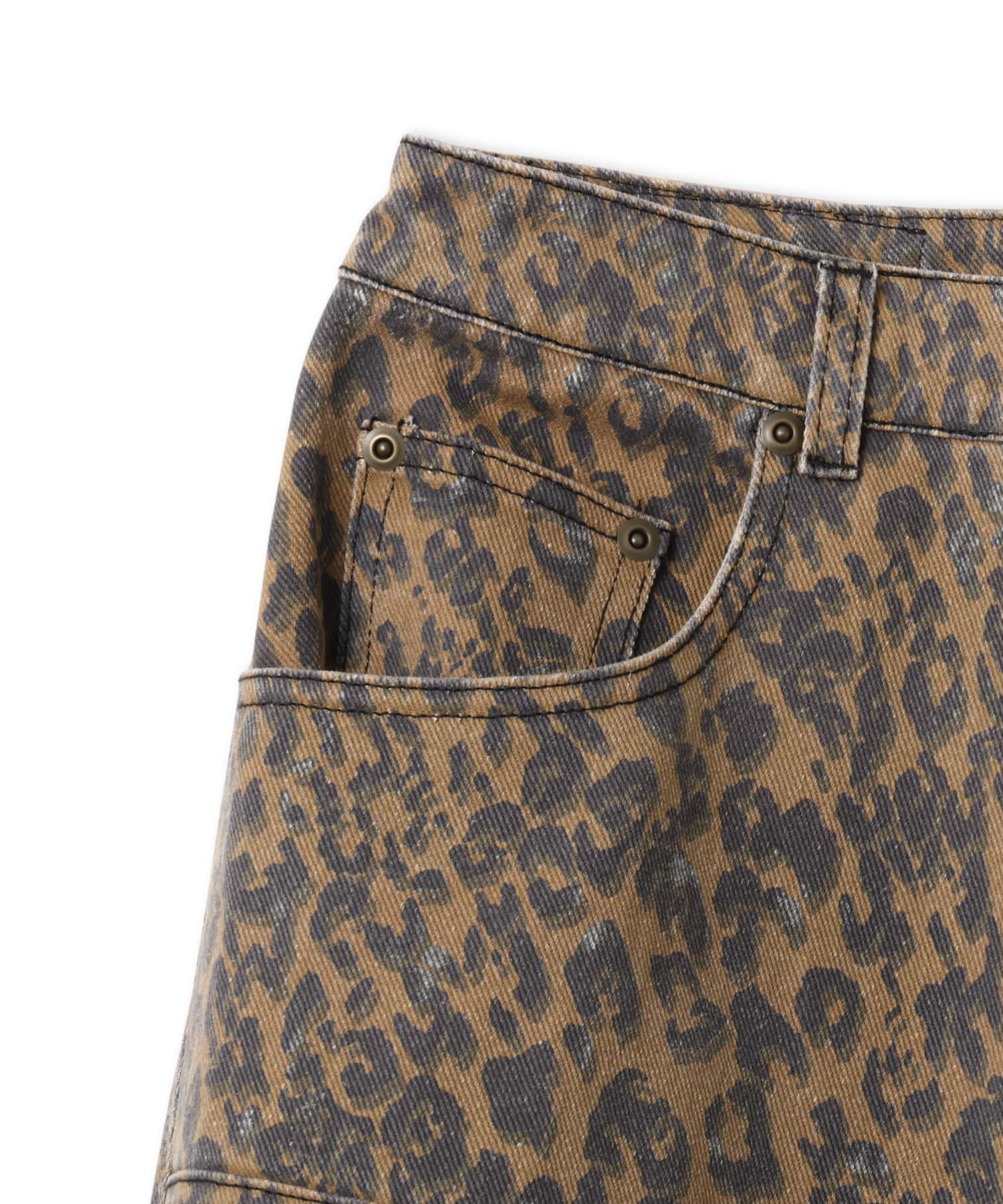 atmos pink Leopard Curve Pants BROWNの画像