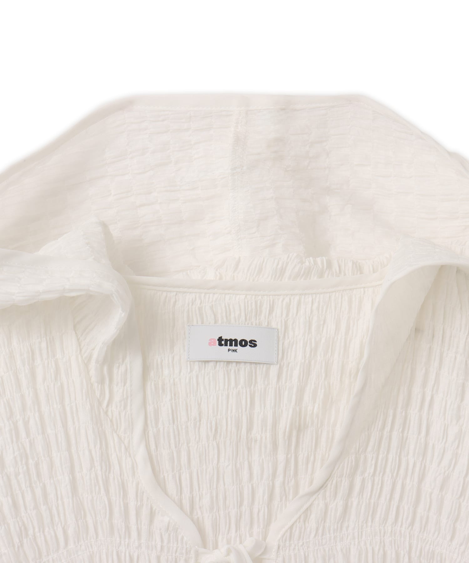 atmos pink Shirring Blouse WHITEの画像