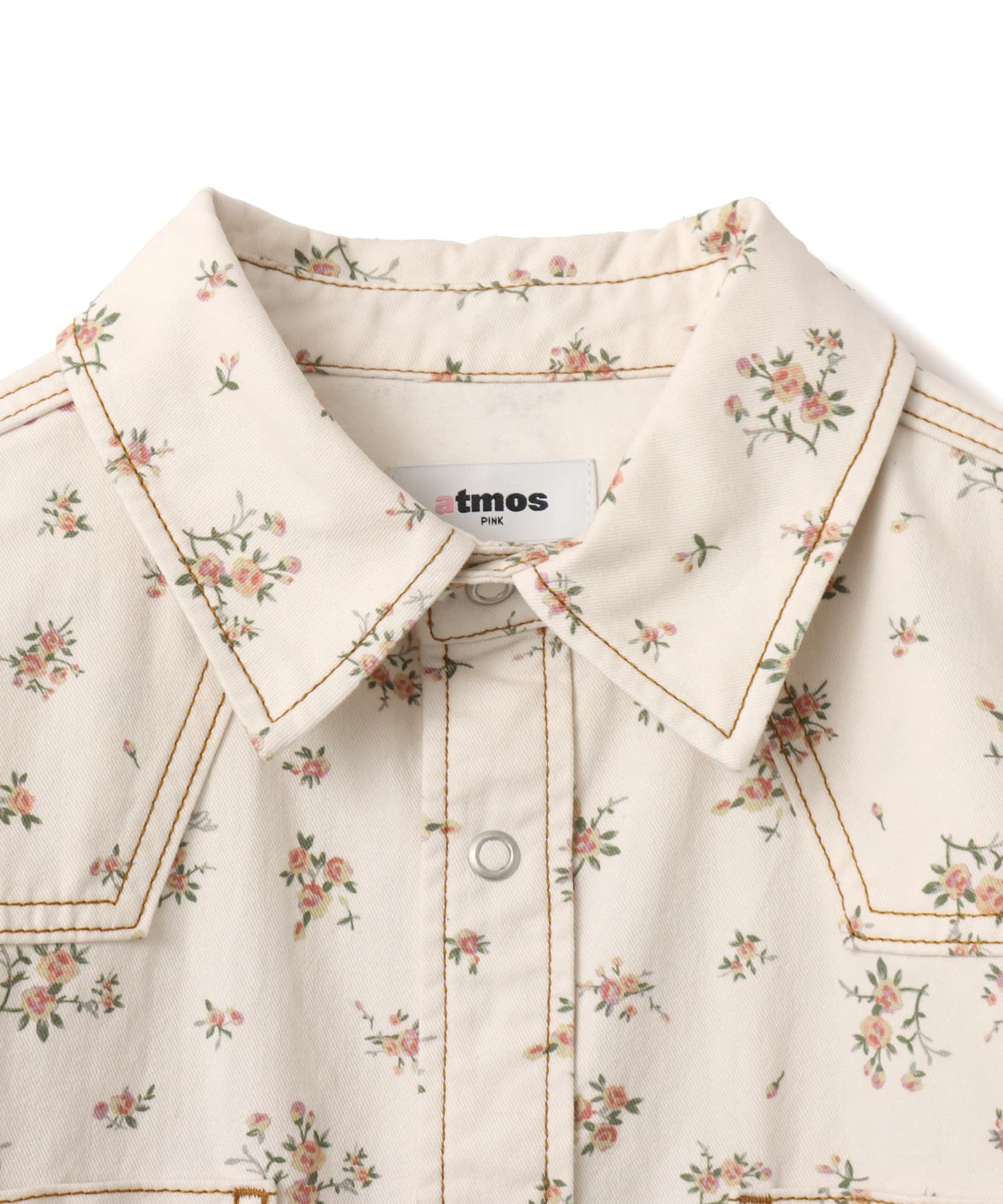 atmos pink Floral Work Shirt WHITEの画像