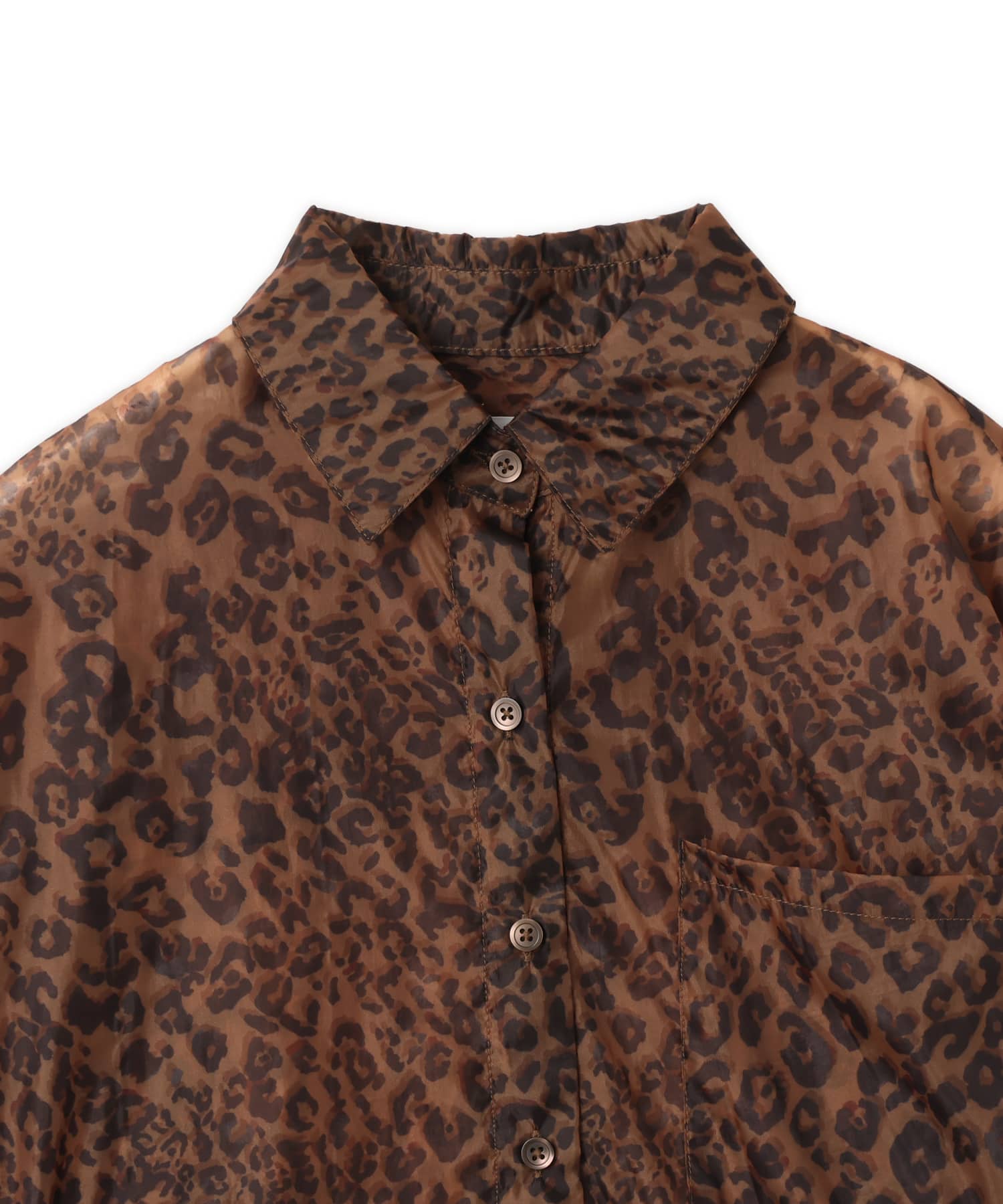 atmos pink Leopard Pattern Sheer Shirt  BROWNの画像