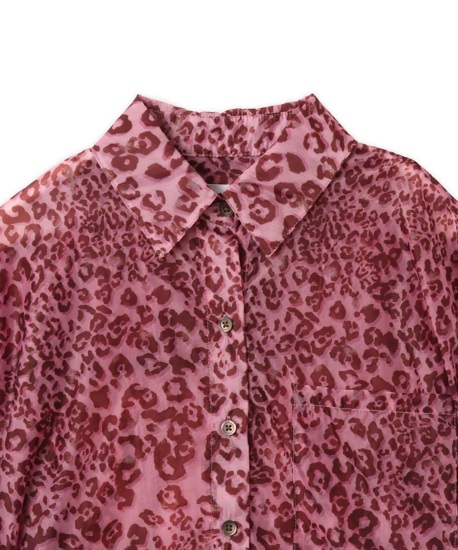 atmos pink Leopard Pattern Sheer Shirt  PINKの画像