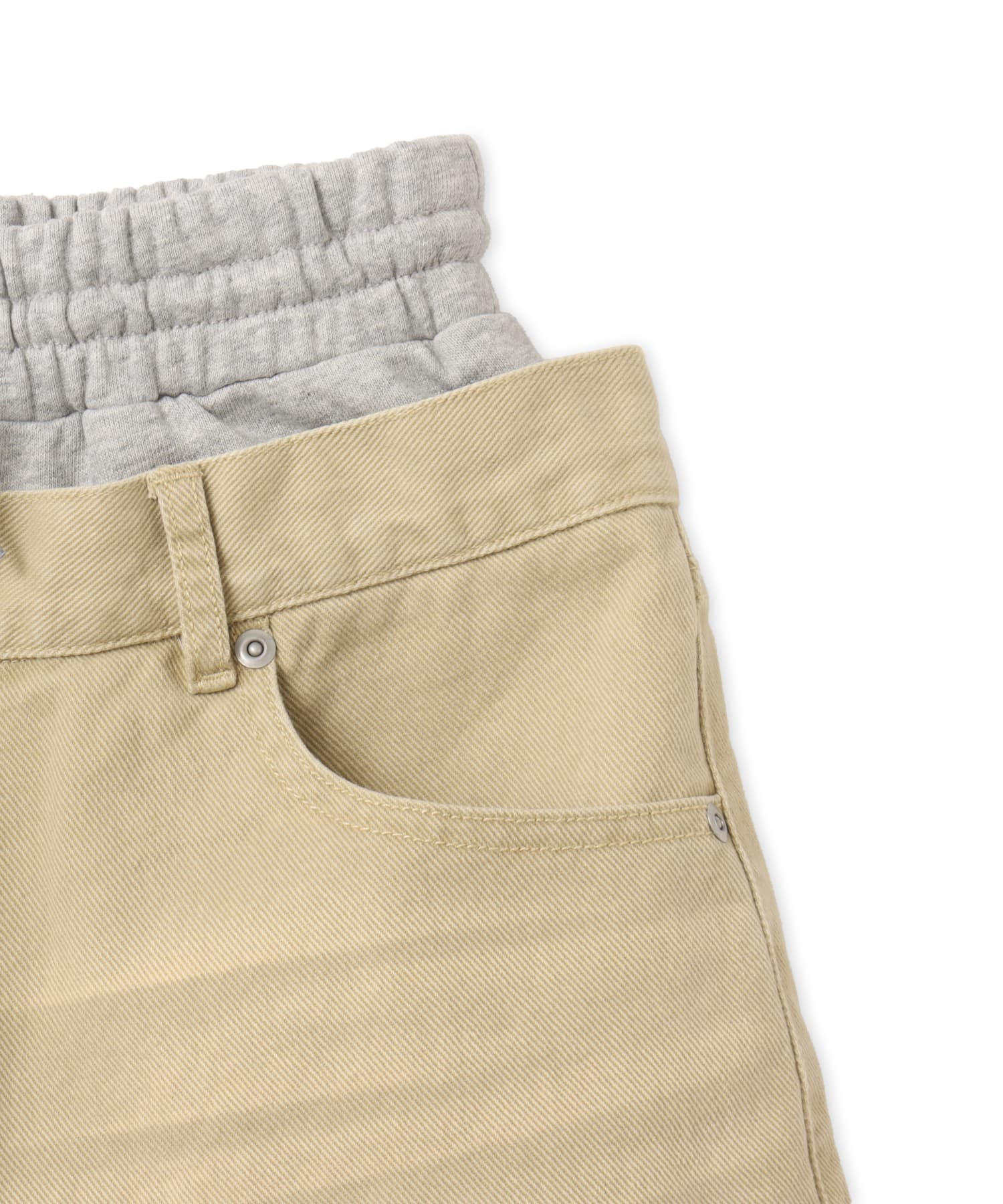 atmos pink Layered Denim Half Pants BEIGEの画像