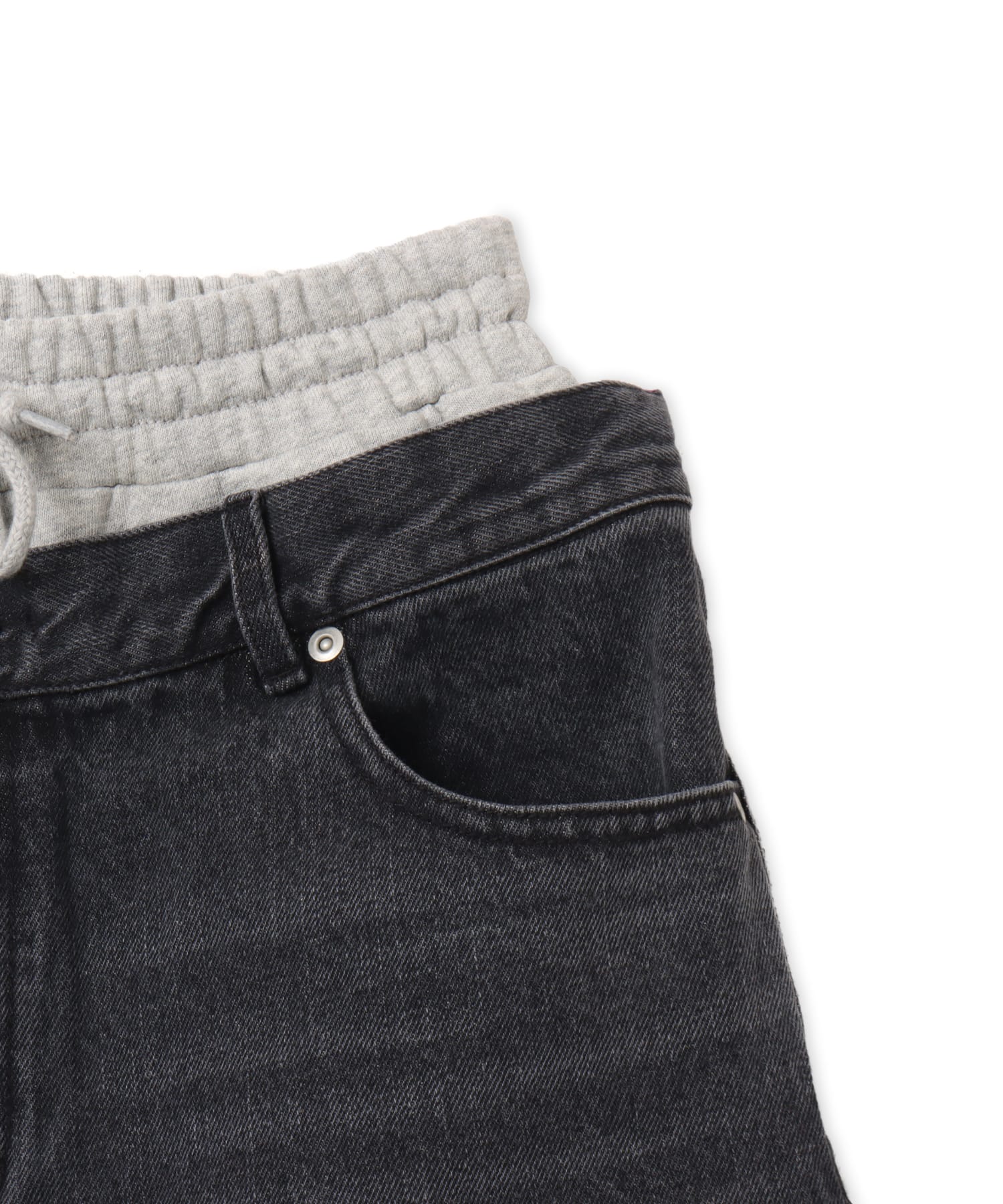 atmos pink Layered Denim Half Pants BLACKの画像