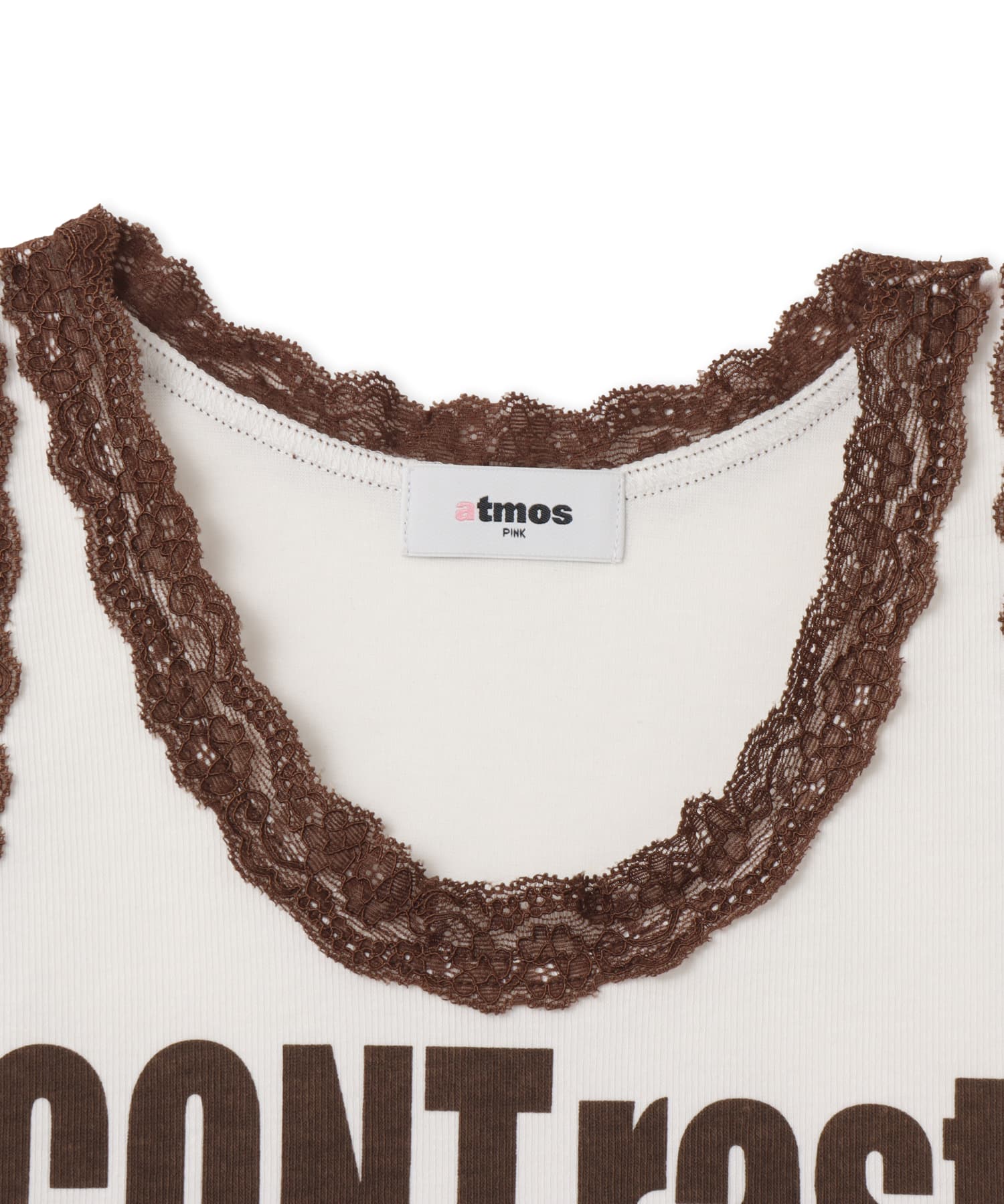 atmos pink Lace Tank Top WHITEの画像
