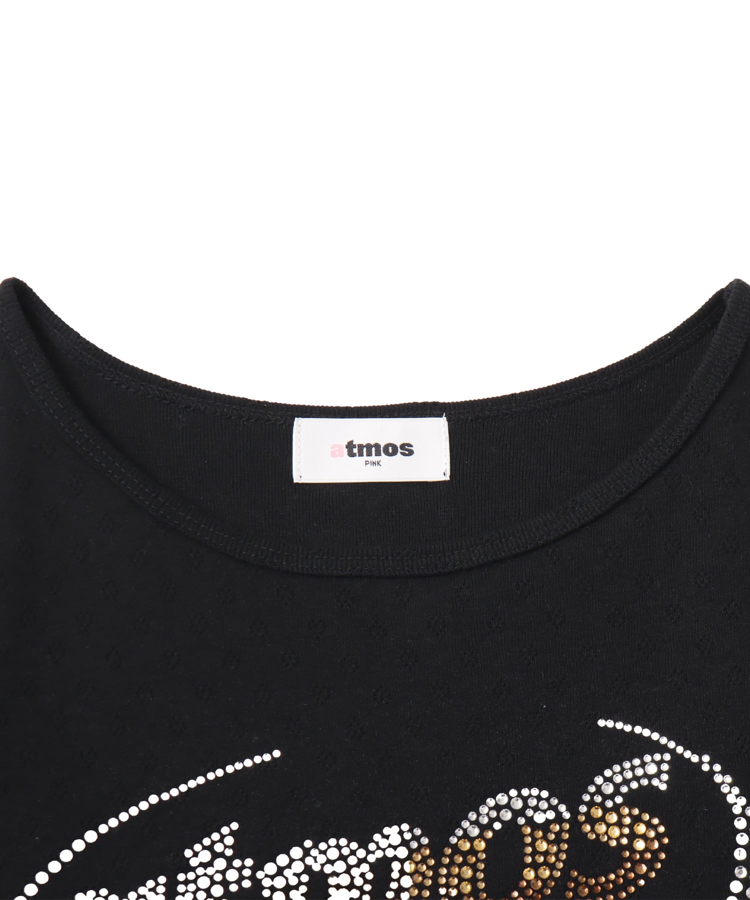 atmos pink Rhinestone Logo T-shirt BLACKの画像