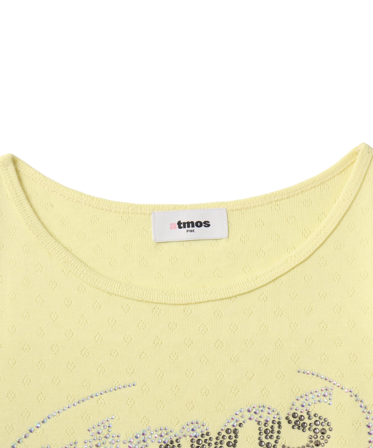 atmos pink Rhinestone Logo T-shirt YELLOWの画像
