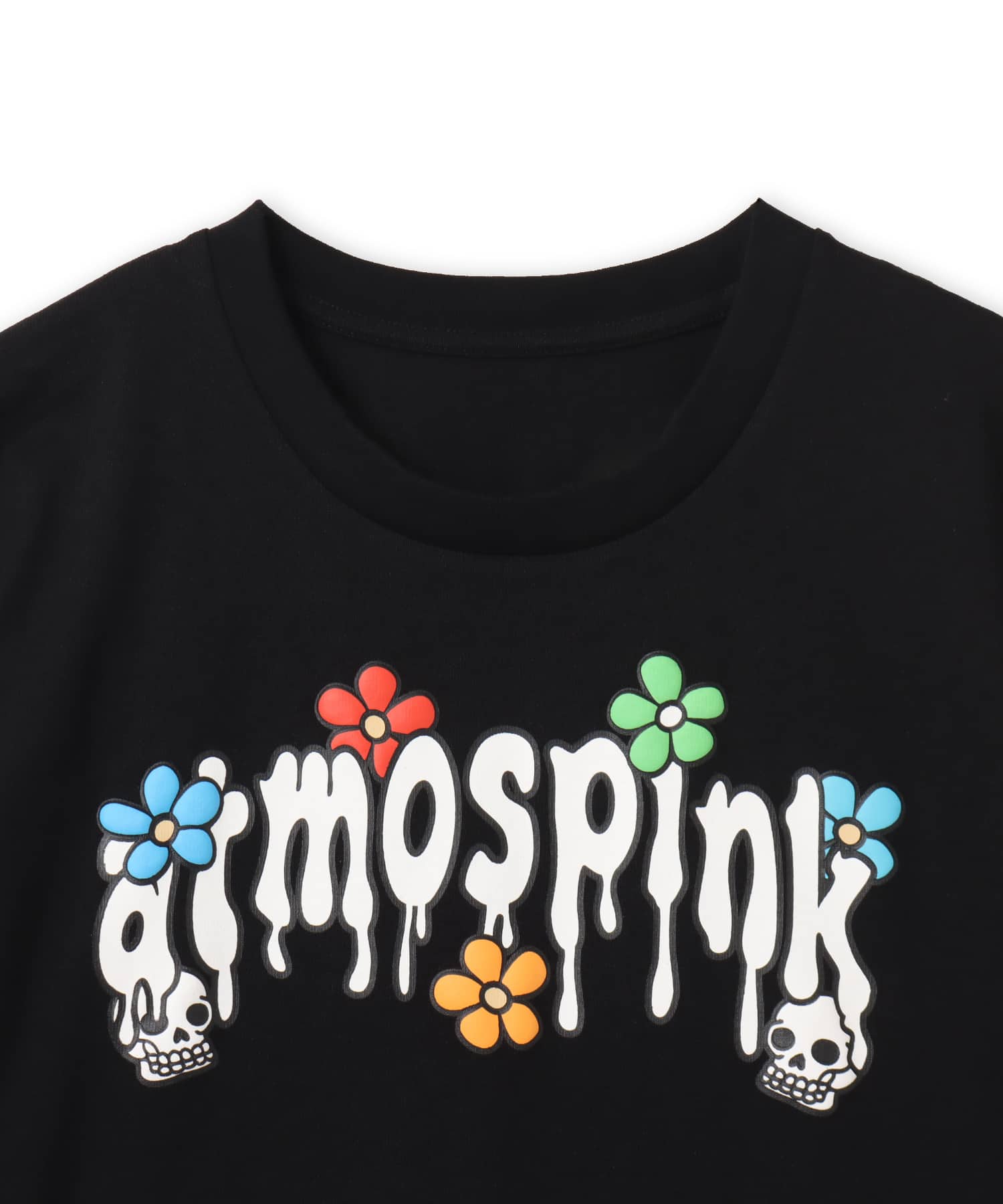 atmos pink Drip Logo T-shirt BLACKの画像