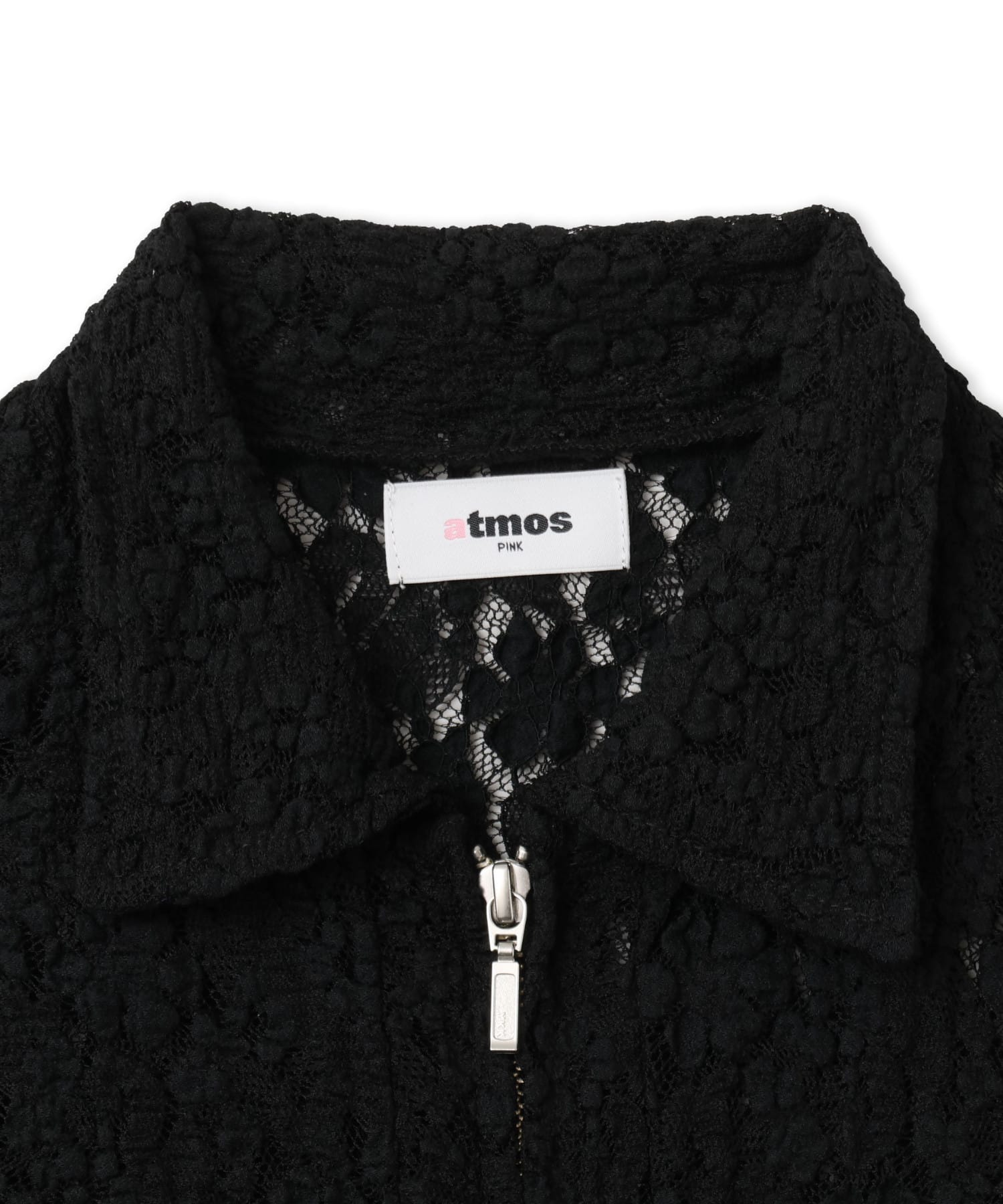 atmos pink Lace Zip-up Shirt BLACKの画像