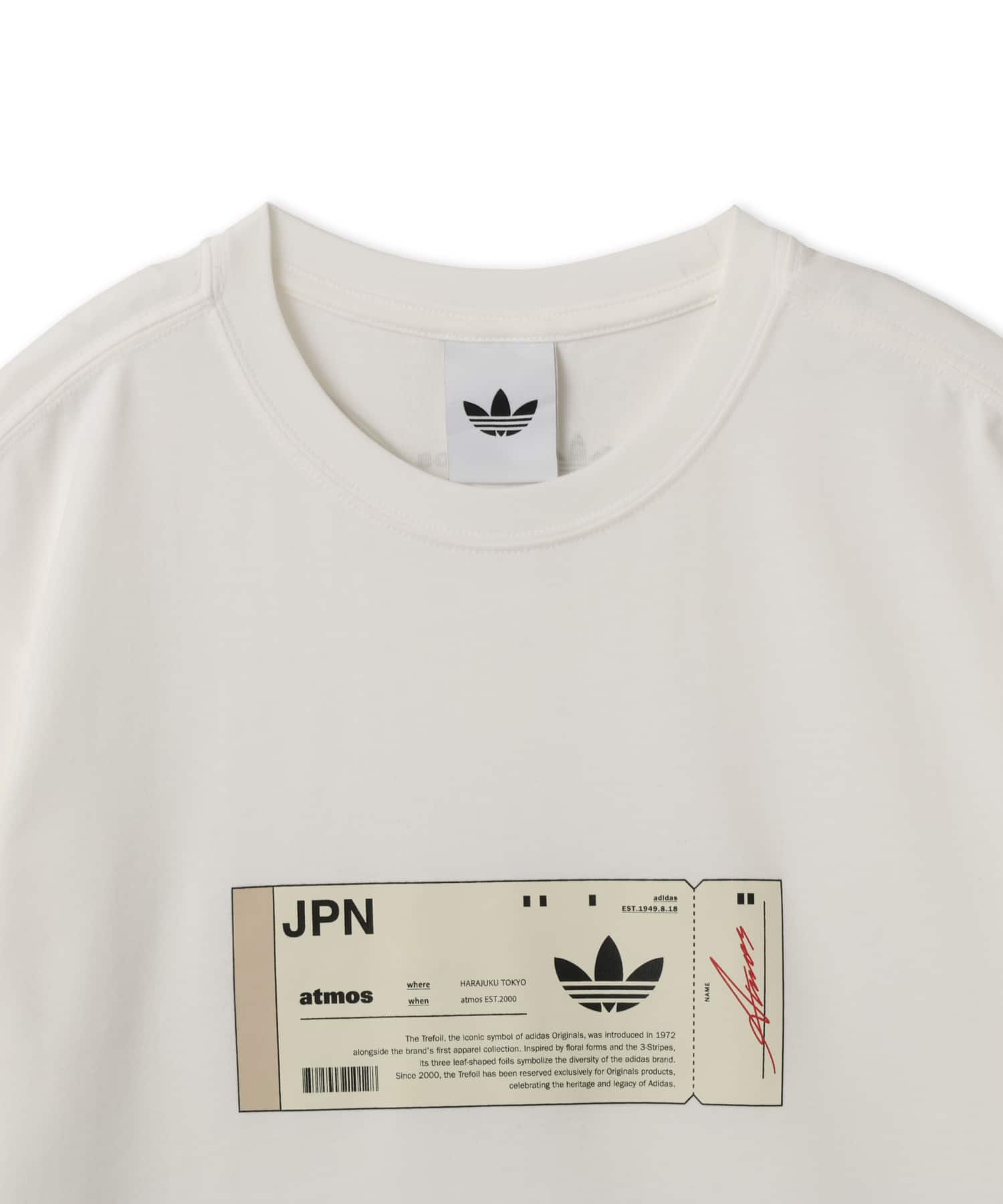 adidas atmos TICKET TEE WHITEの画像