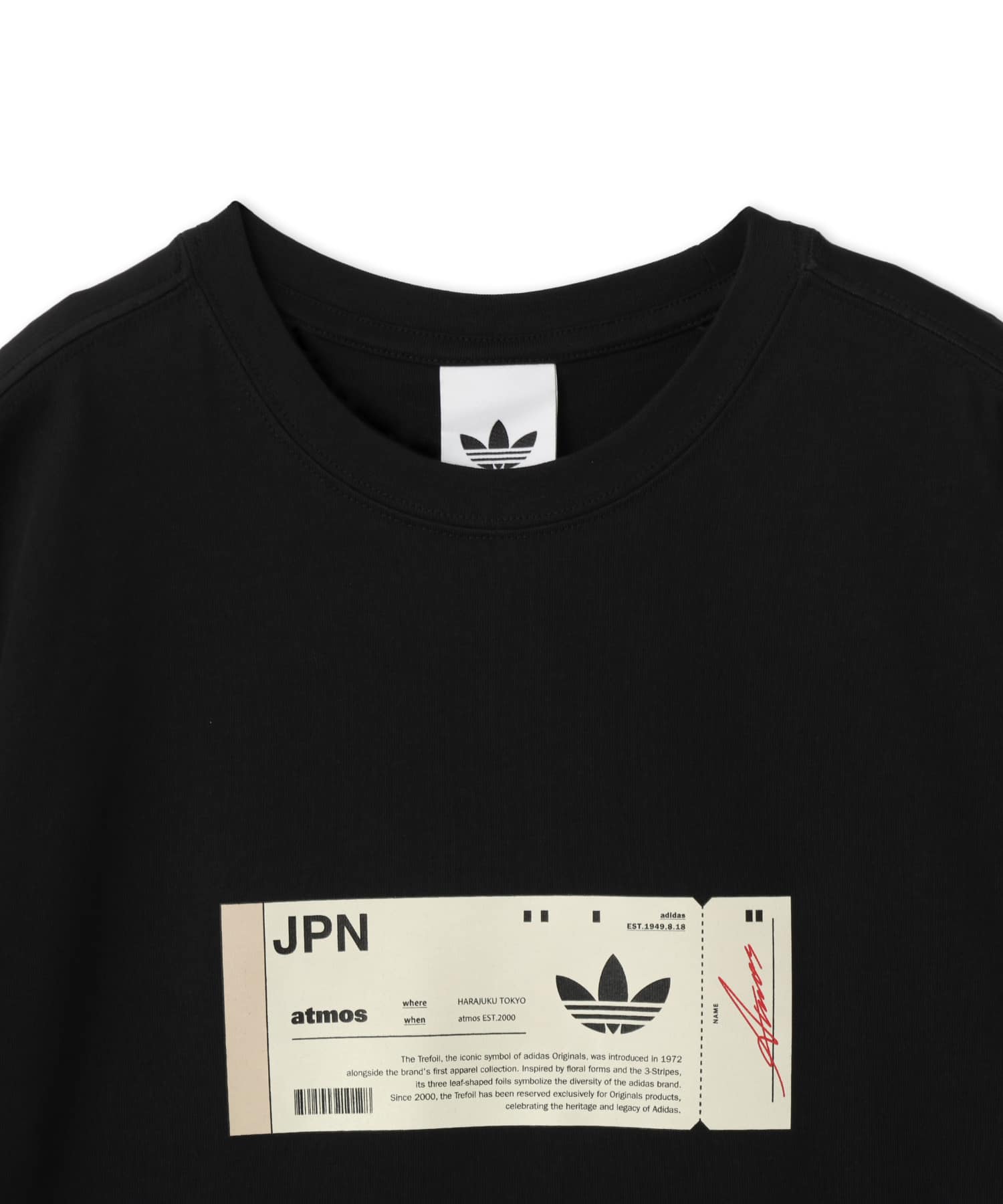 adidas atmos TICKET TEE BLACKの画像