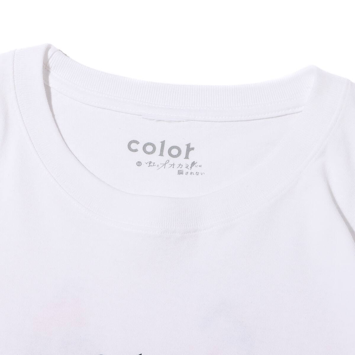 atmos pink 虹とオオカミには騙されない オオカミフェイスＴシャツ WHITEの画像