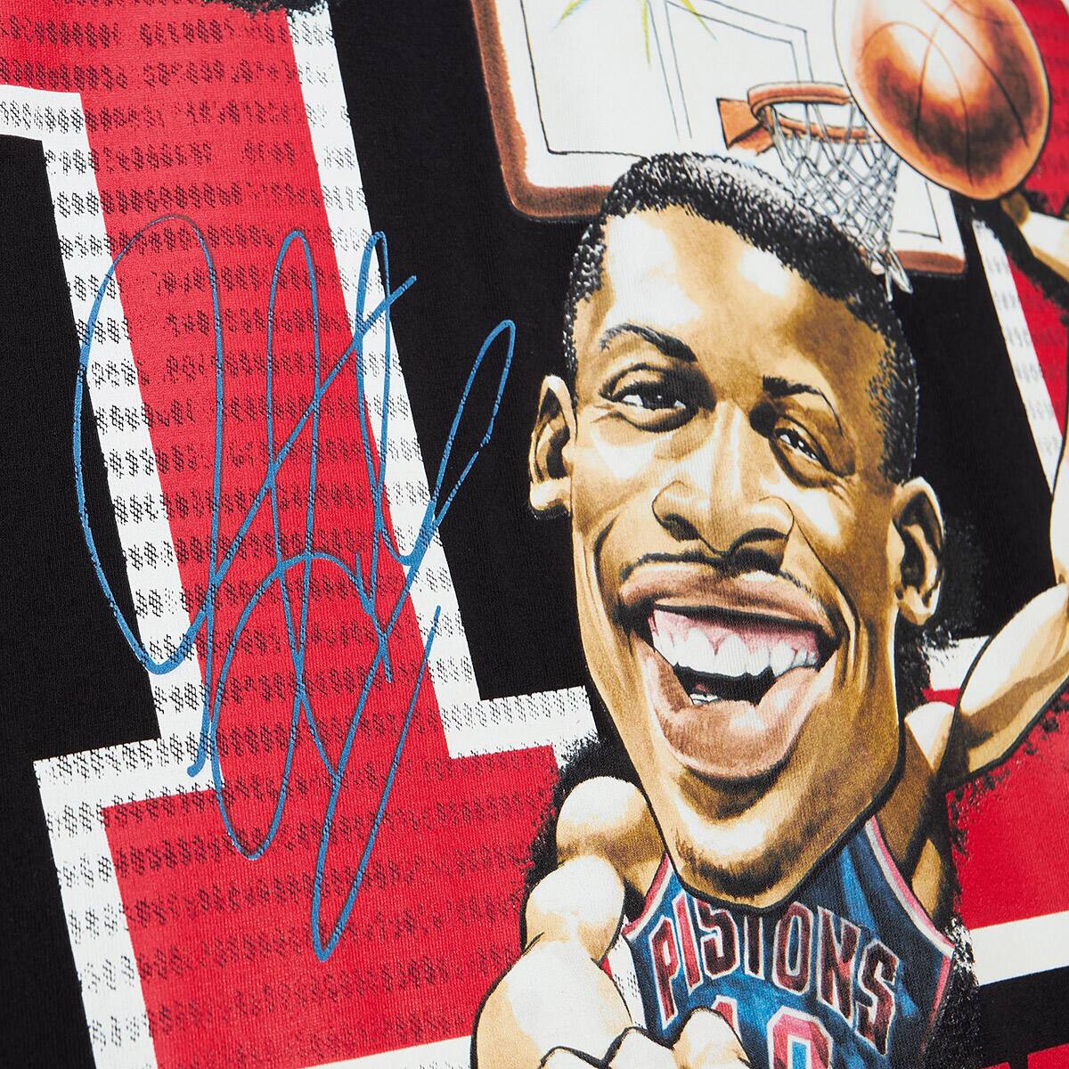 Mitchell & Ness HWC CARICATURES PISTONS D.RODMAN BLACK 23SU-Iの画像