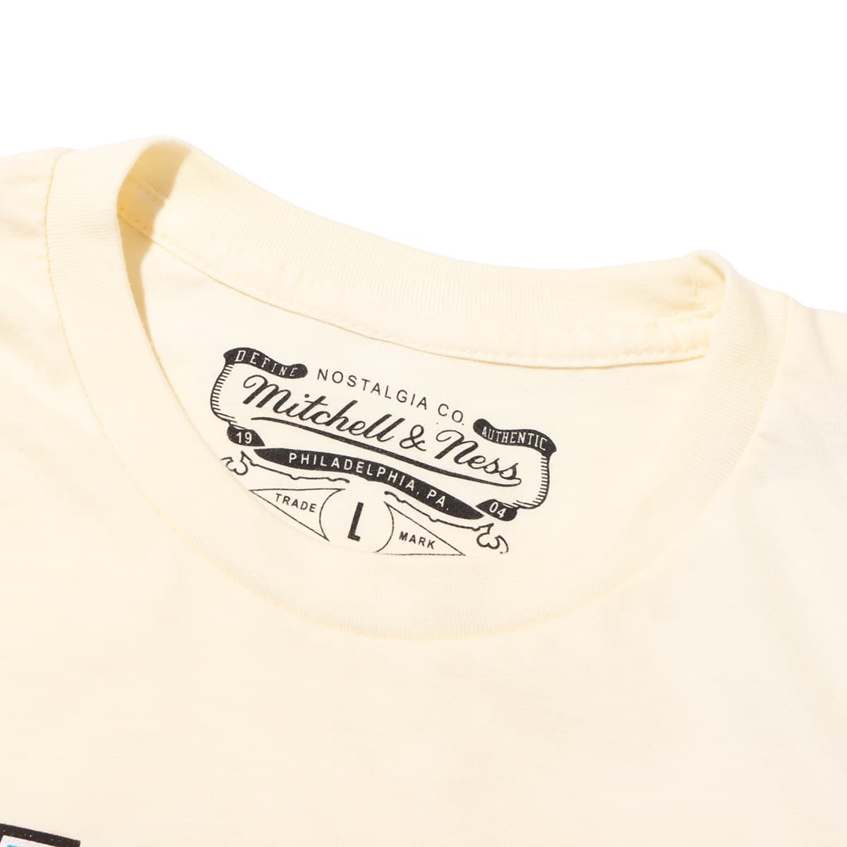 Mitchell & Ness NBA INCLINE STACKED TEE HORNETS CREAM 23SS-Iの画像