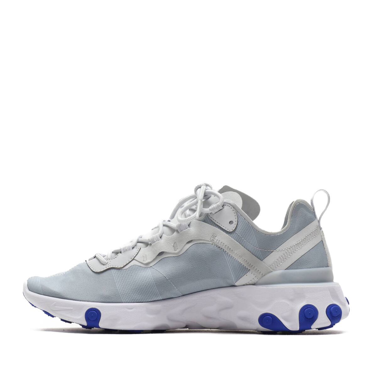 nike react element 55 pure platinum racer blue
