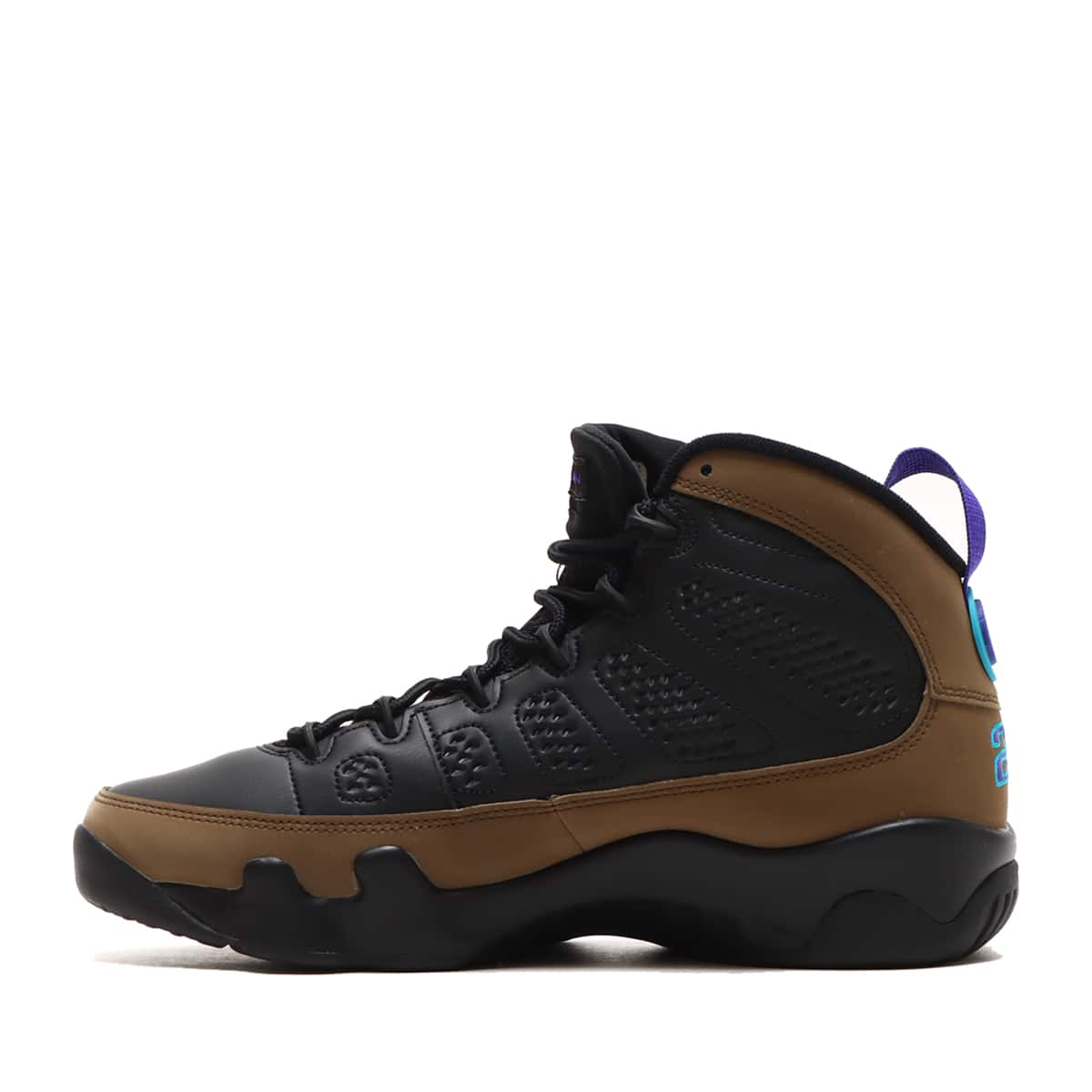 JORDAN BRAND AIR JORDAN 9 RETRO BLACK/BRIGHT CONCORD-LIGHT OLIVE ...