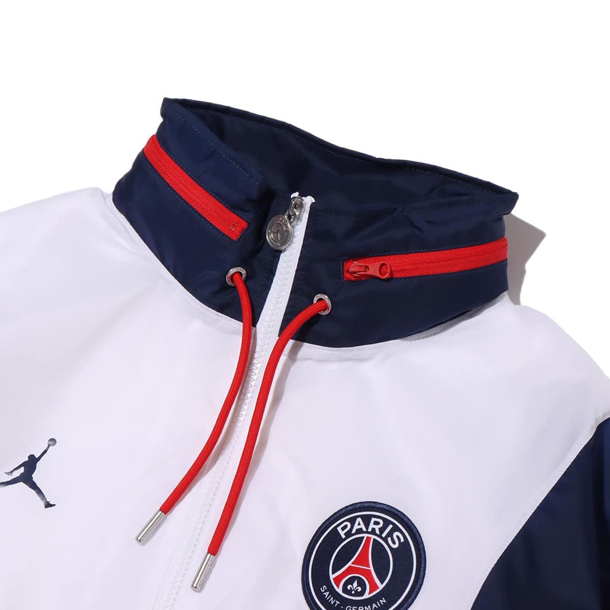 JORDAN BRAND AS M J PSG NYLON HOODED JKT WHITE/MIDNIGHT NAVY 21SU-I