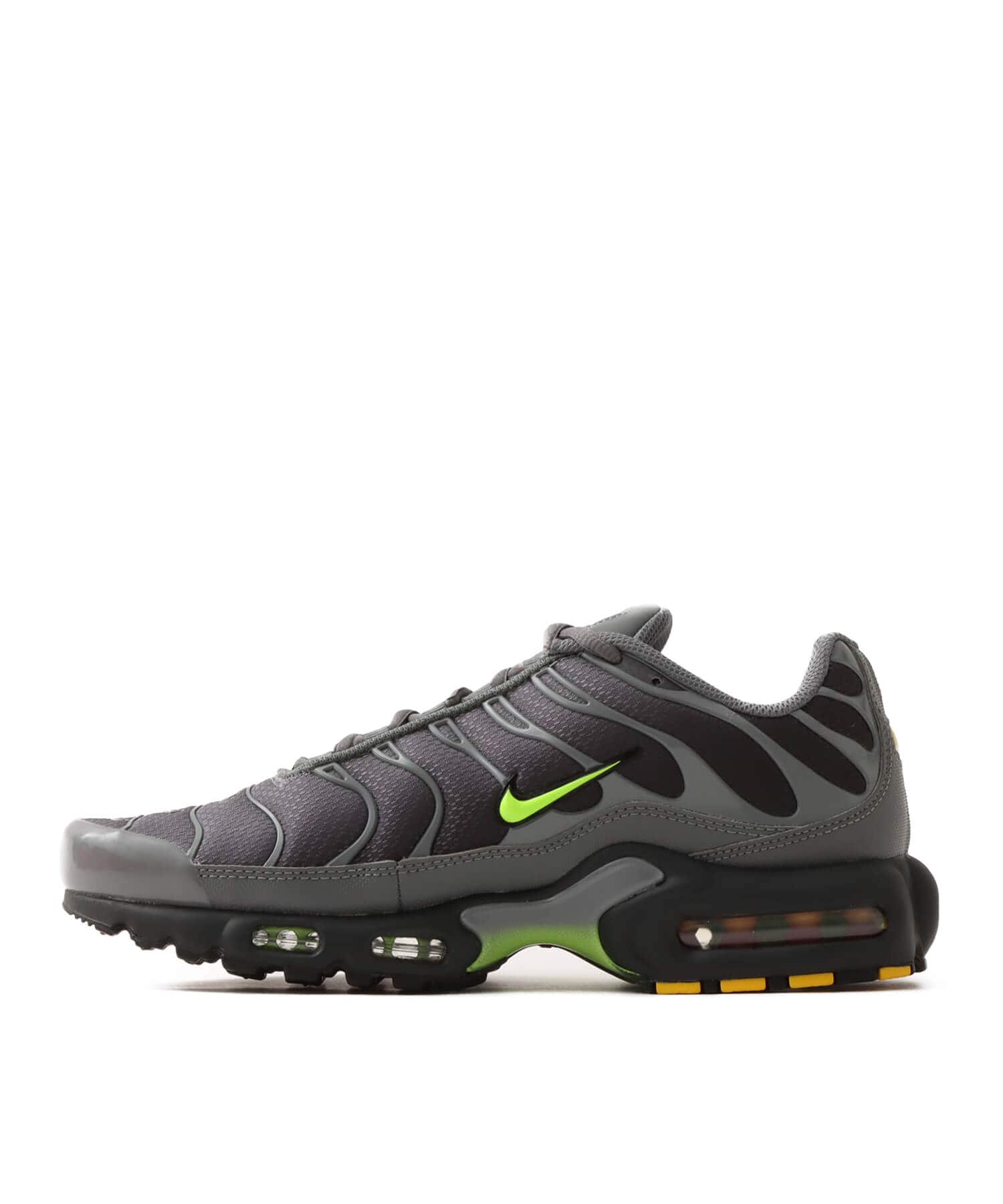 NIKE AIR MAX PLUS SMOKE GREY/VOLT-DK SMOKE GREY-BLACKの画像