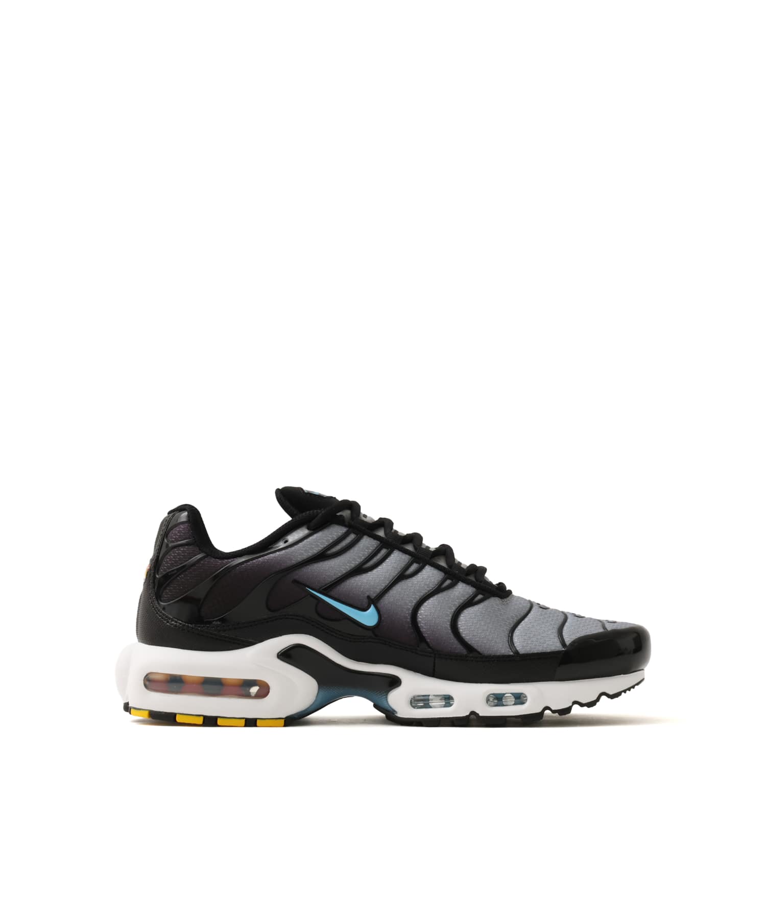 NIKE AIR MAX PLUS BLACK/FOOTBALL BLUE-LT SMOKE GREY-WHITEの画像