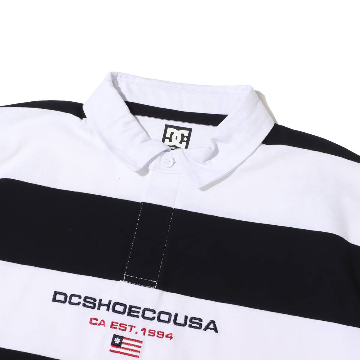 DC SHOES 23 BORDER POLO SS BLACK x WHITE 23SS-Iの画像
