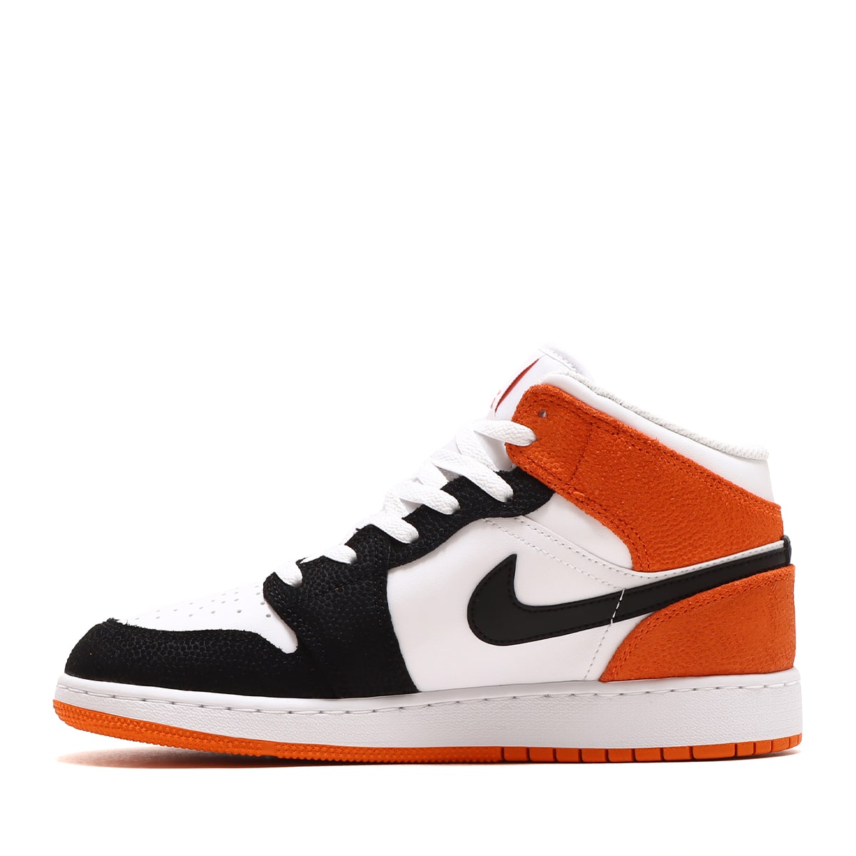 JORDAN BRAND AIR JORDAN 1 MID SE (GS) WHITE/BLACK-STARFISH-VIVID