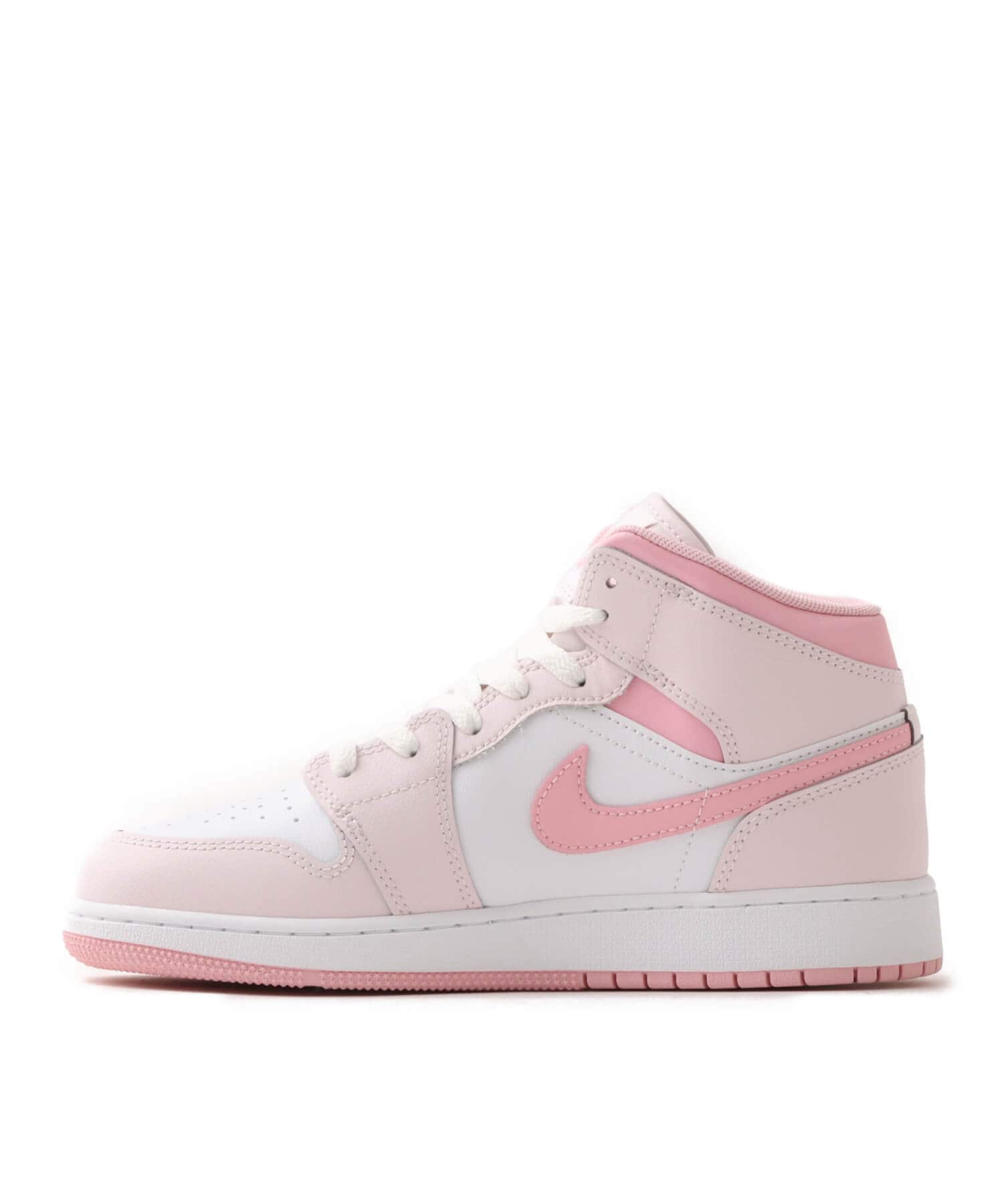 JORDAN BRAND AIR JORDAN 1 MID (GS) PEARL PINK/MED SOFT PINK-WHITEの画像