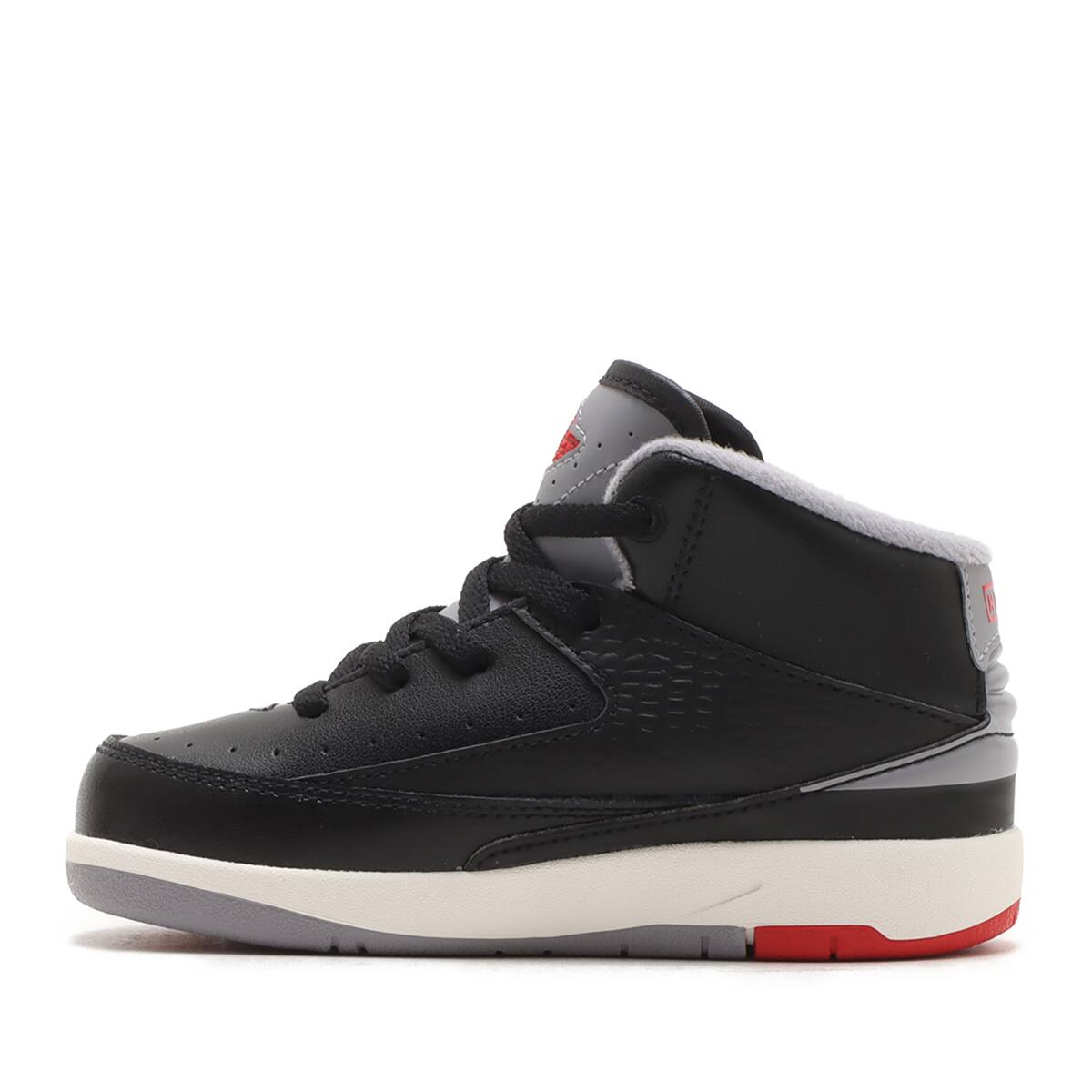 JORDAN BRAND JORDAN 2 RETRO (TD) BLACK/CEMENT GREY-FIRE RED-SAIL