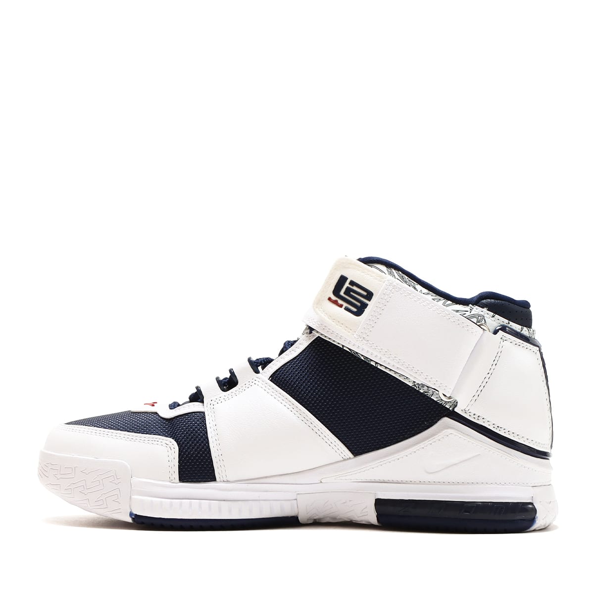 NIKE ZOOM LEBRON II WHITE/MIDNIGHT NAVY-VARSITY CRIMSON 22FA-S