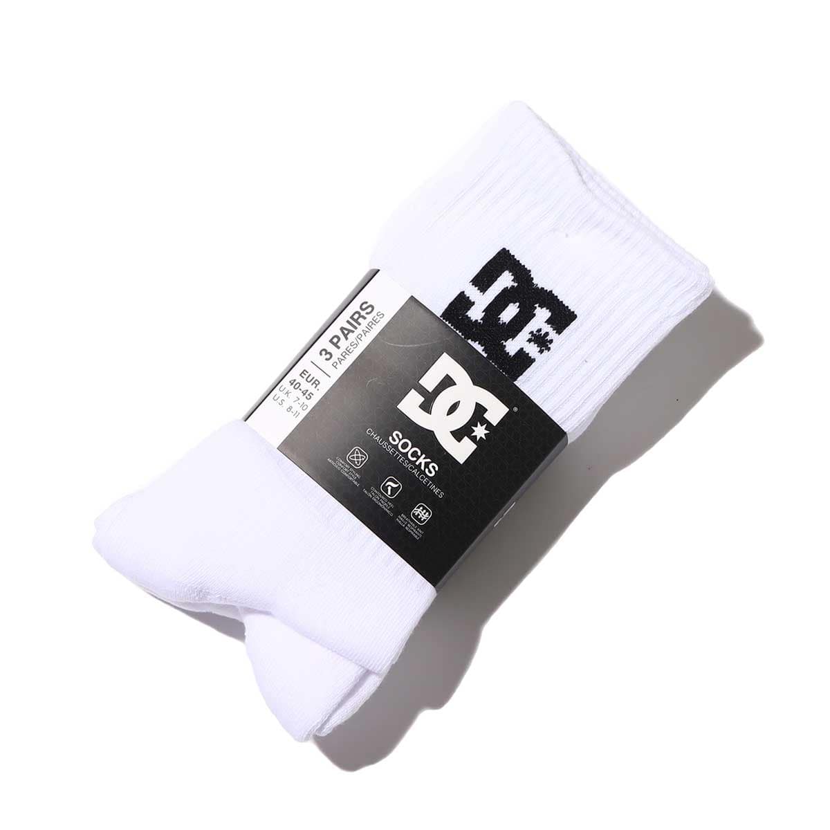 DC SHOES SPP DC CREW 3PK Snow White 23SS-Iの画像