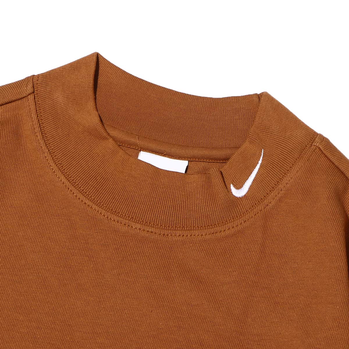 NIKE AS M NL LS MOCK NECK SHIRT ALE BROWN/WHITE 22HO-Iの画像