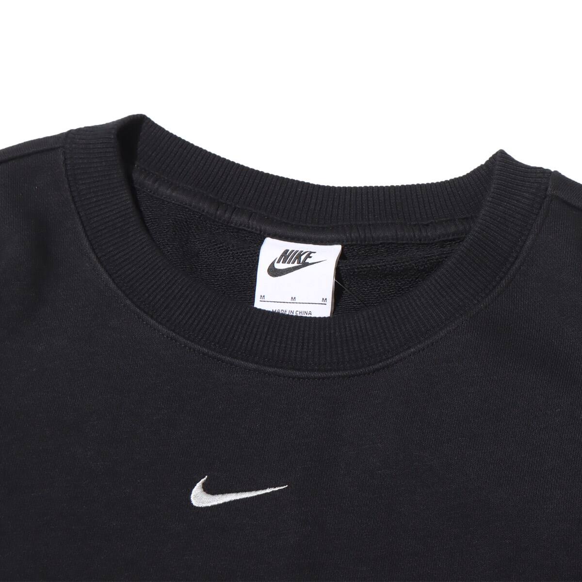 NIKE AS W NSW DIM FLC FT CREW CROP BLACK/LT SMOKE GREY 23HO-I