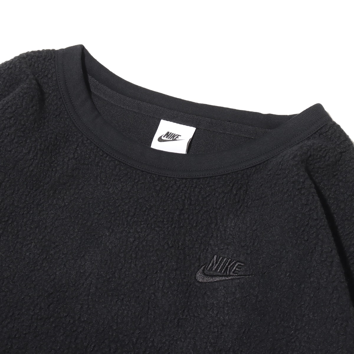 NIKE AS M NK CLUB+ SHERPA WNTR CREW BLACK/BLACKの画像