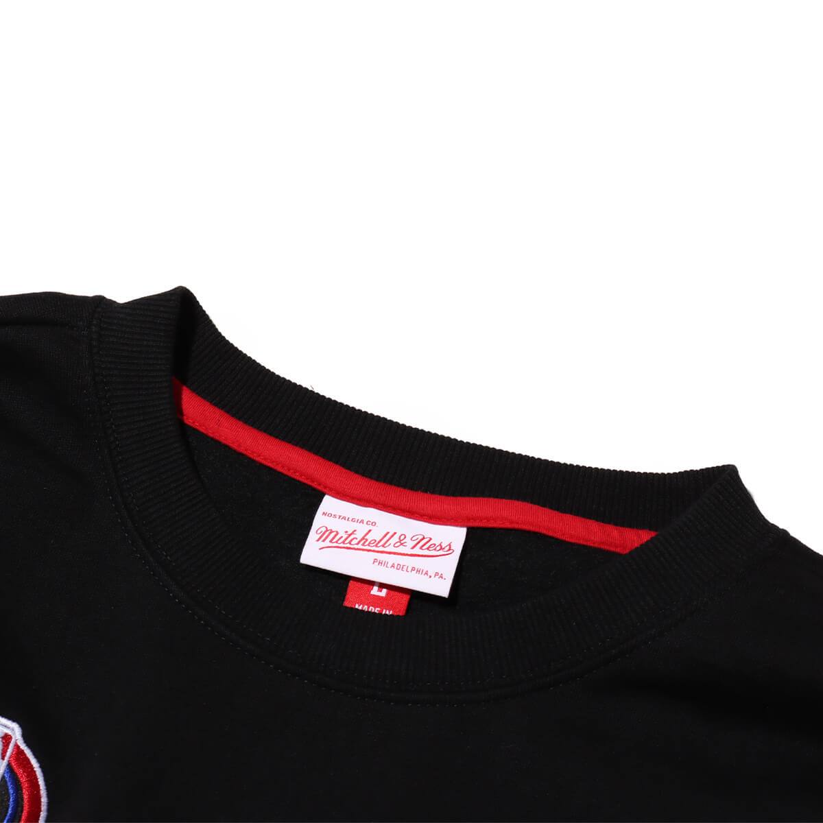 Mitchell & Ness TEAM FIRST SATIN FLEECE CREW CBU BLACK 23FW-Iの画像