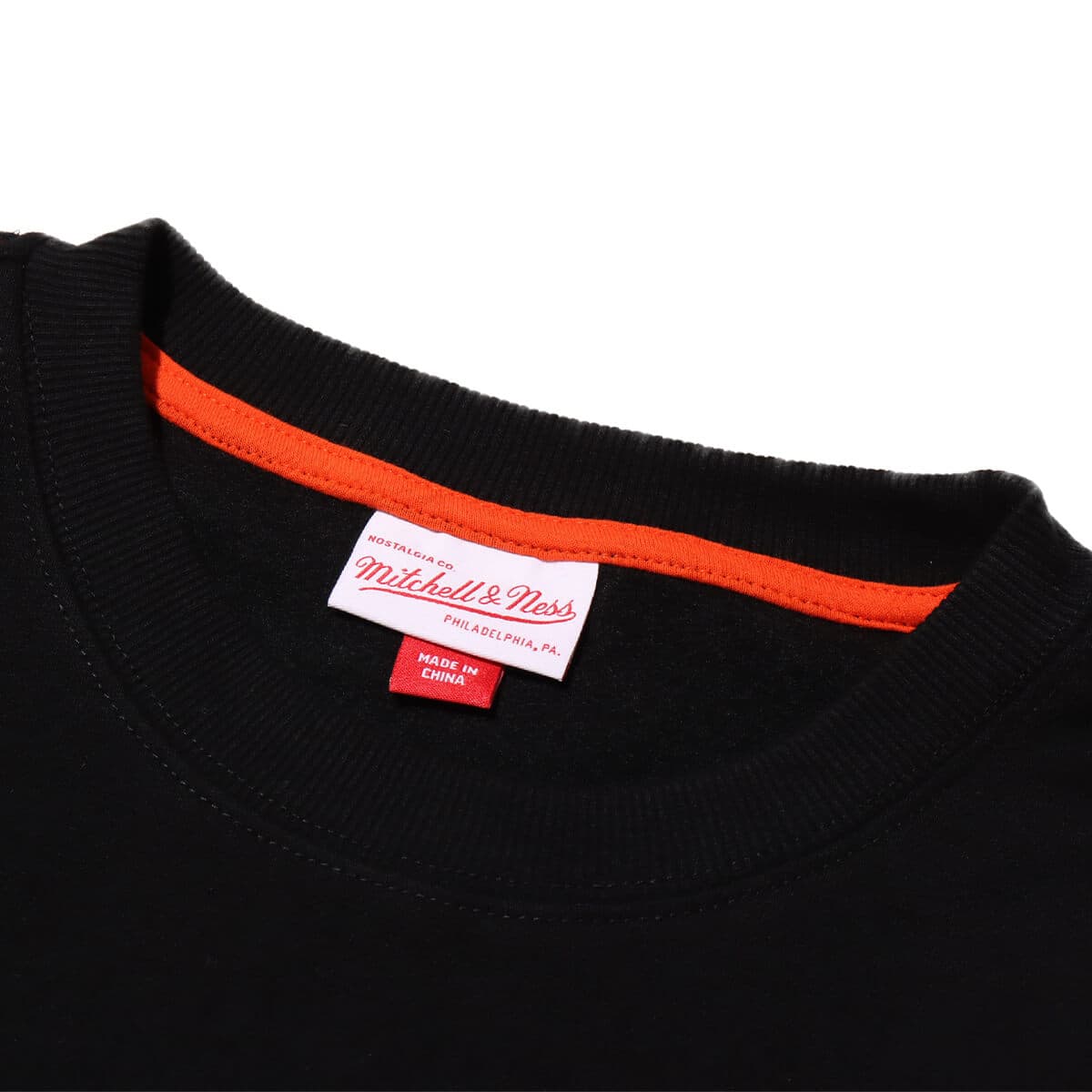 Mitchell & Ness TEAM FIRST SATIN FLEECE CREW NYK BLACK 23FW-Iの画像