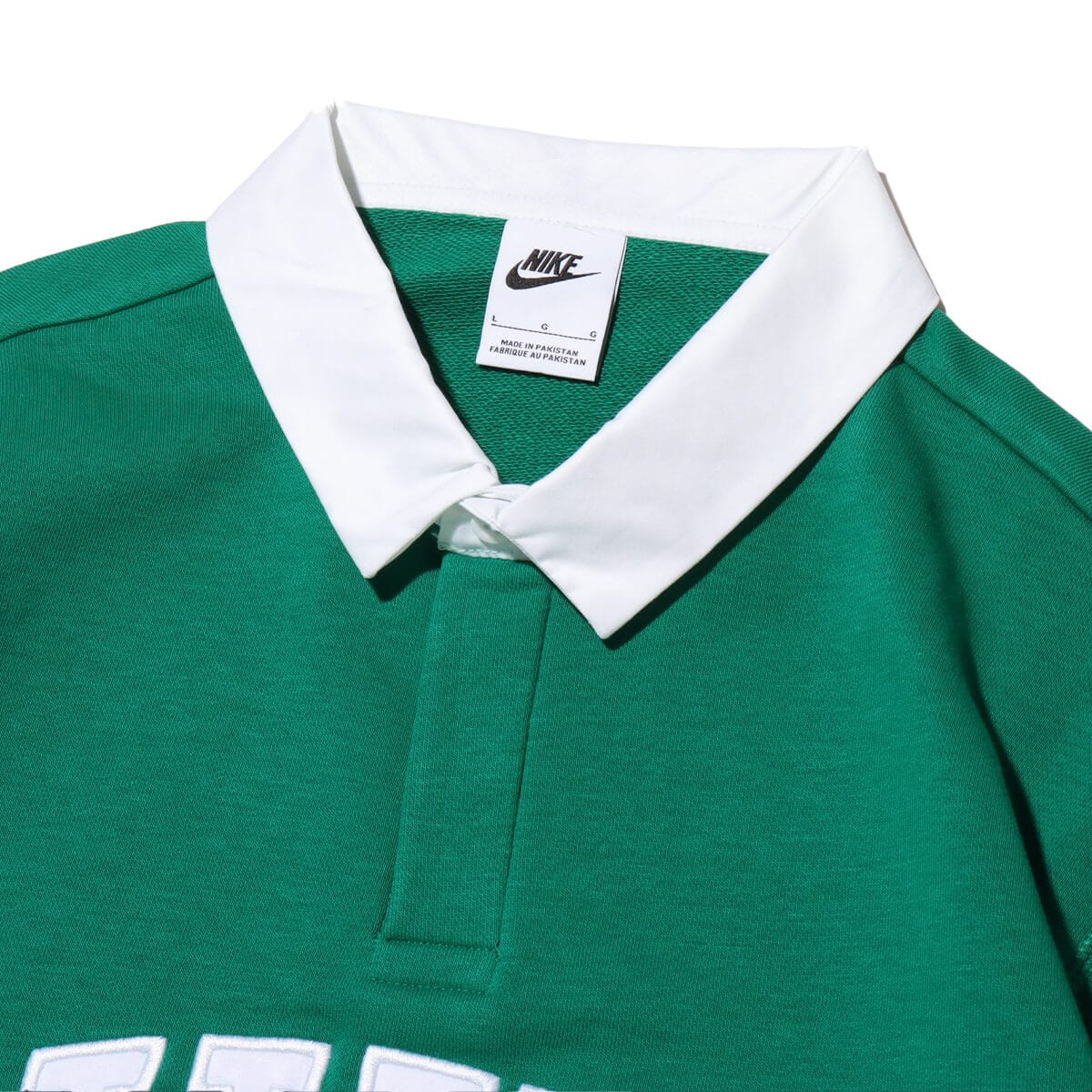NIKE AS M NK CLUB HBR FT LS POLO MALACHITE/WHITE （ナイキ