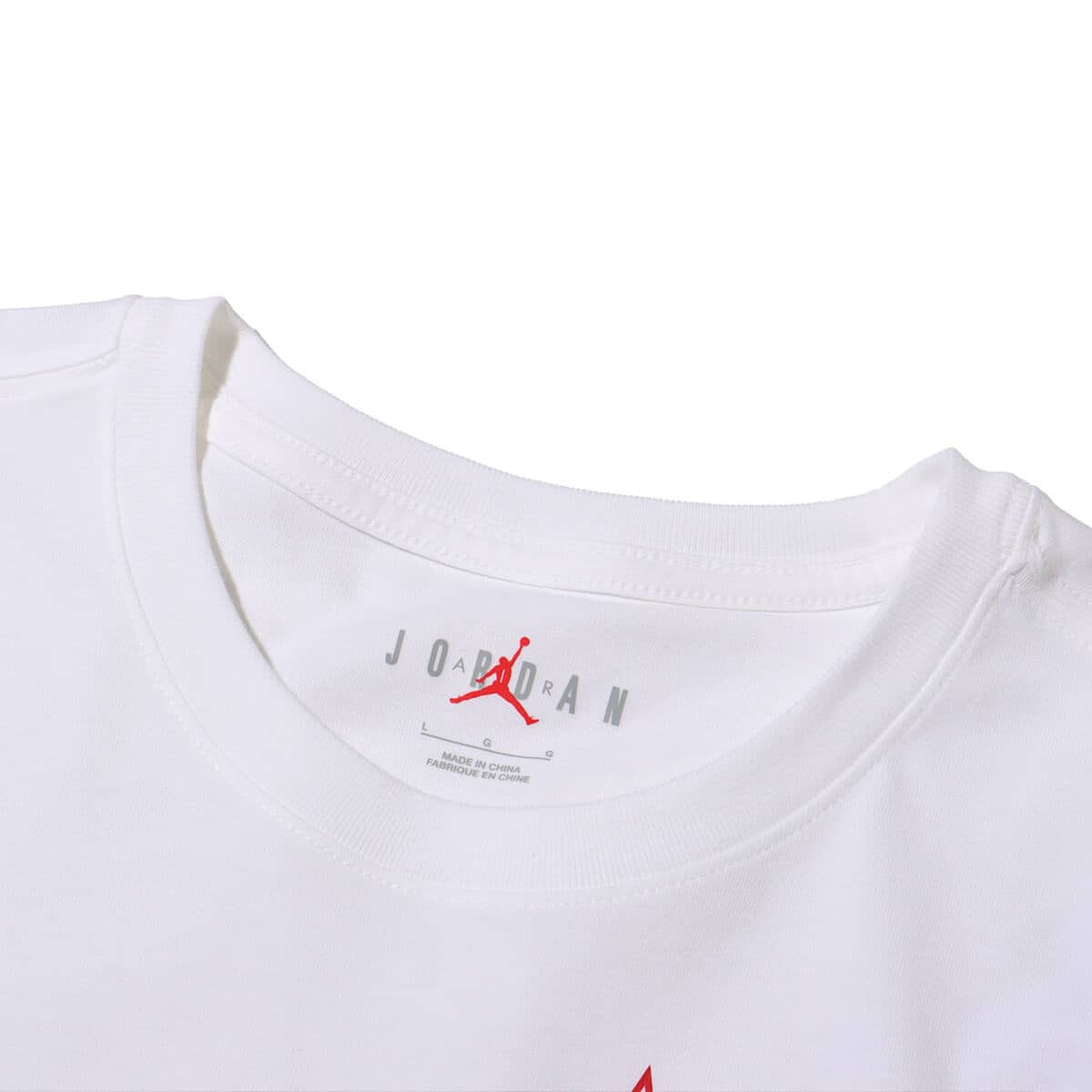 JORDAN BRAND AS M J BRAND LOGO STACK SS CRW WHITE/GYM REDの画像