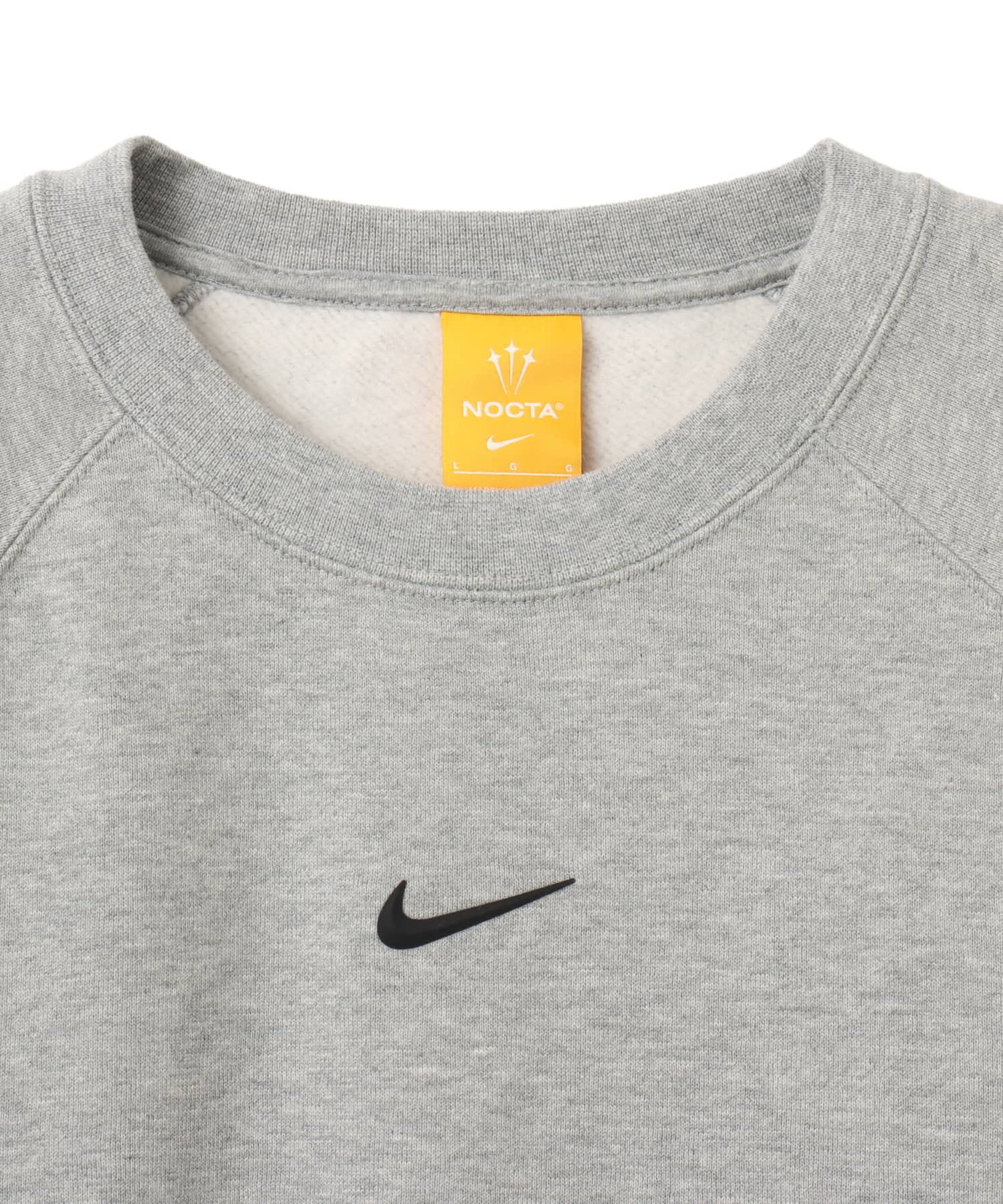 NIKE AS M NRG NOCTA CS CREW FLC DK GREY HEATHER/BLACKの画像