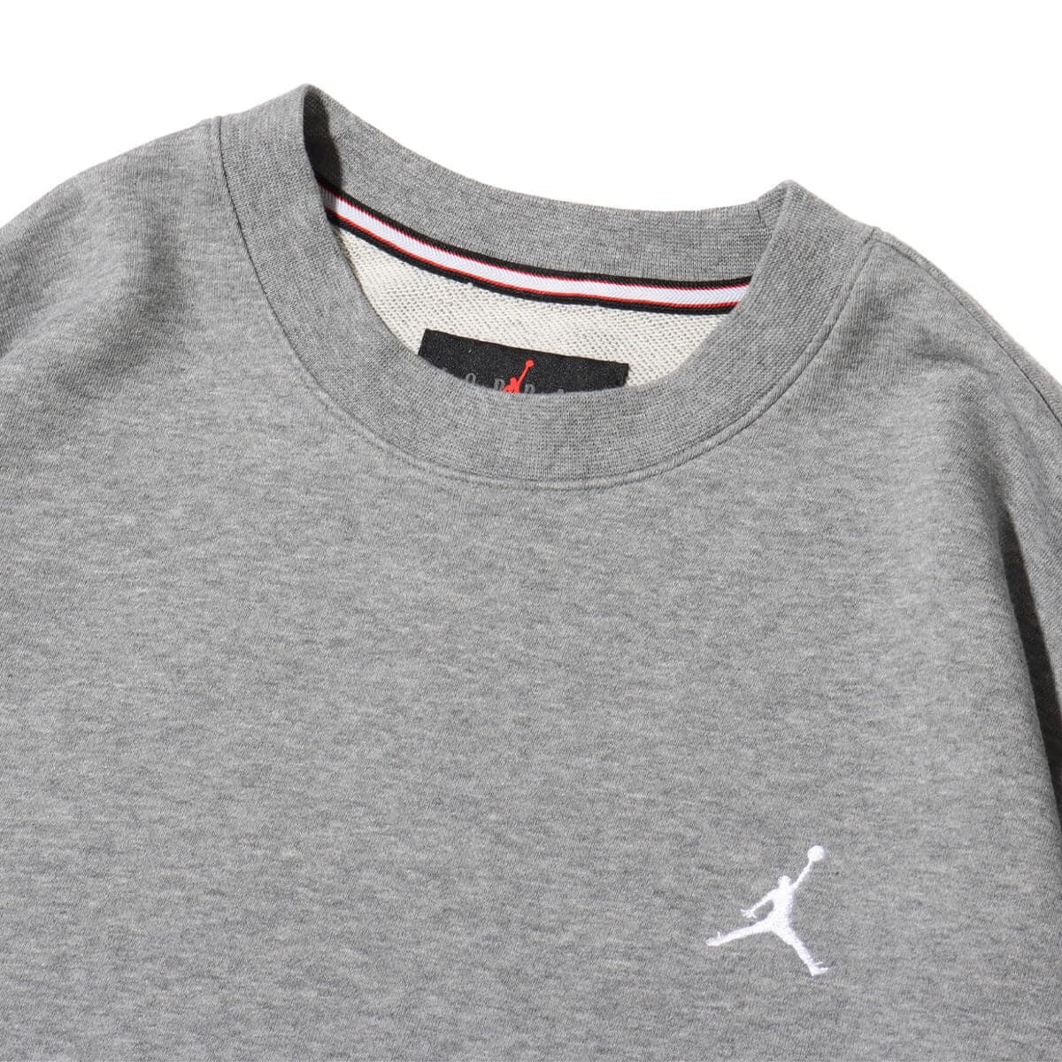 JORDAN BRAND AS M J ESS FLC CREW LB CARBON HEATHER/WHITE 24SP-Iの画像