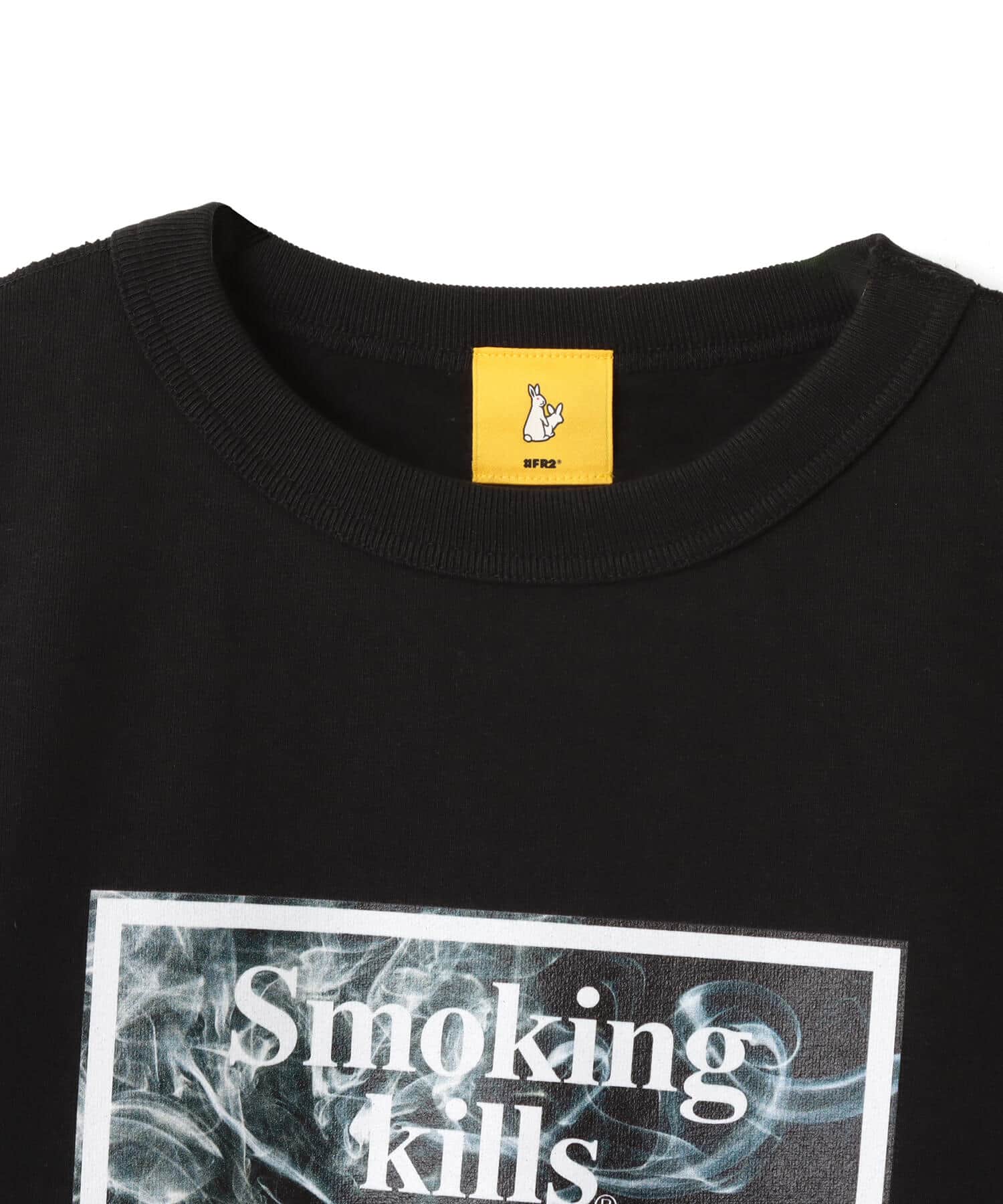 FR2 atmos collaboration with #FR2 Smoking kills Sweat shirt BLACKの画像
