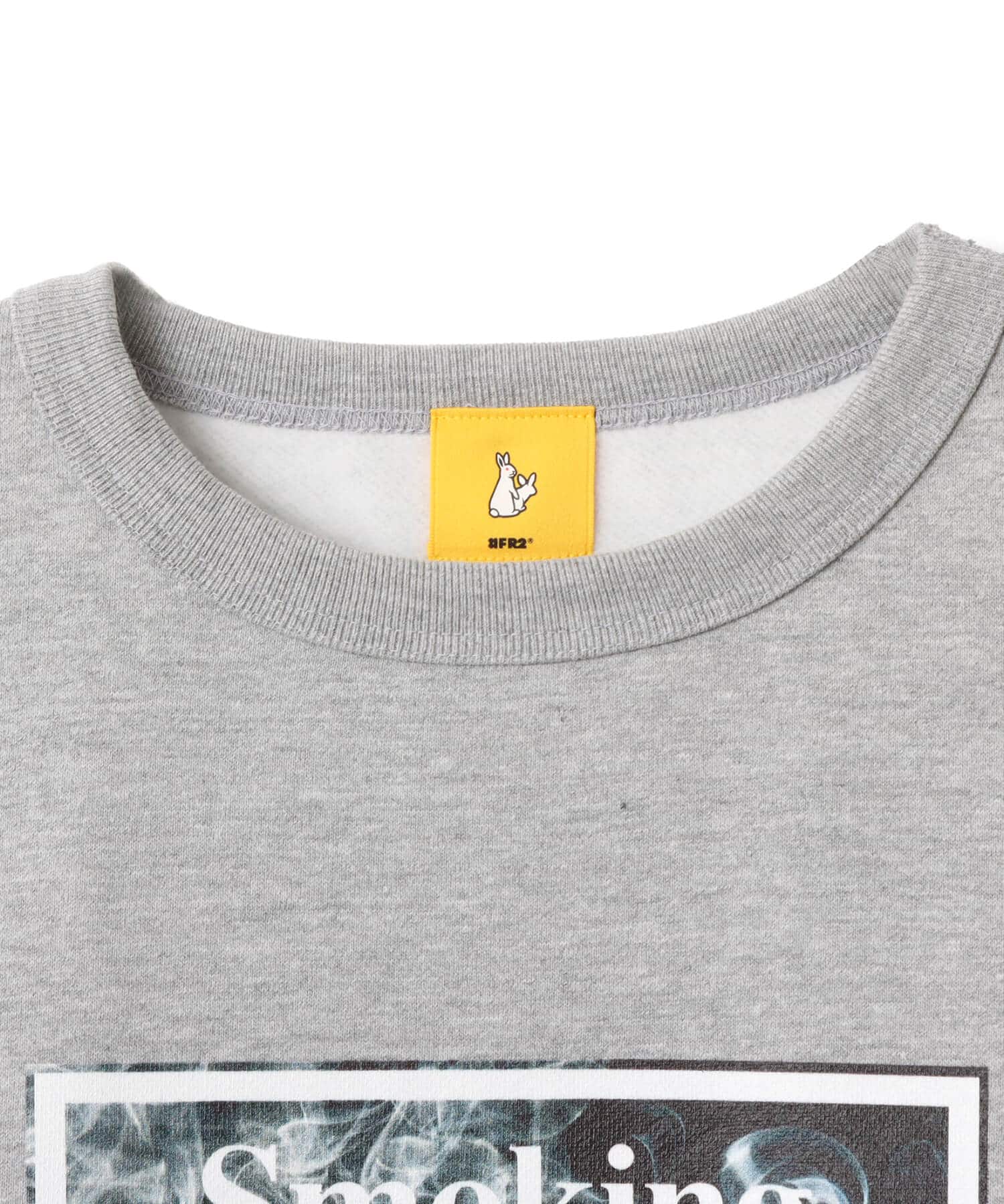 FR2 atmos collaboration with #FR2 Smoking kills Sweat shirt GRAYの画像