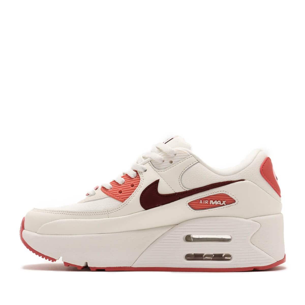 NIKE AIR MAX 90 LV8 SE SAIL/DARK TEAM RED-ADOBE-MED SOFT PINK