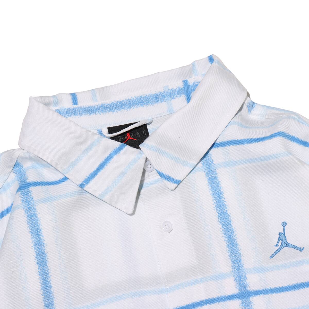 JORDAN BRAND M J ESS PLAID FLANNEL TOP WHITE/LEGEND BLUE の画像
