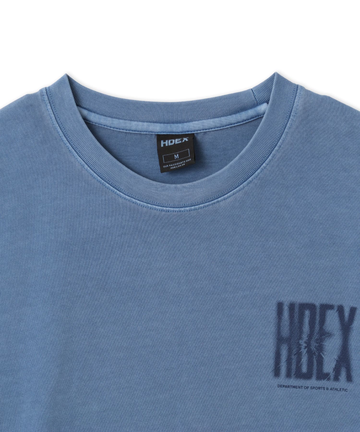 HDEX Crack Printed Pigment Short Sleeve Pigment Ash Blueの画像