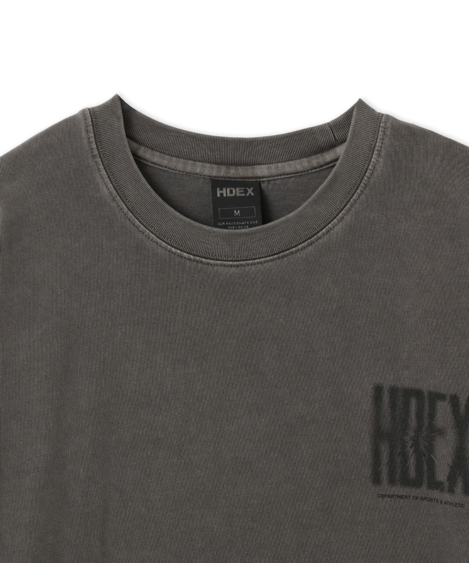HDEX Crack Printed Pigment Short Sleeve Pigment Charcoalの画像