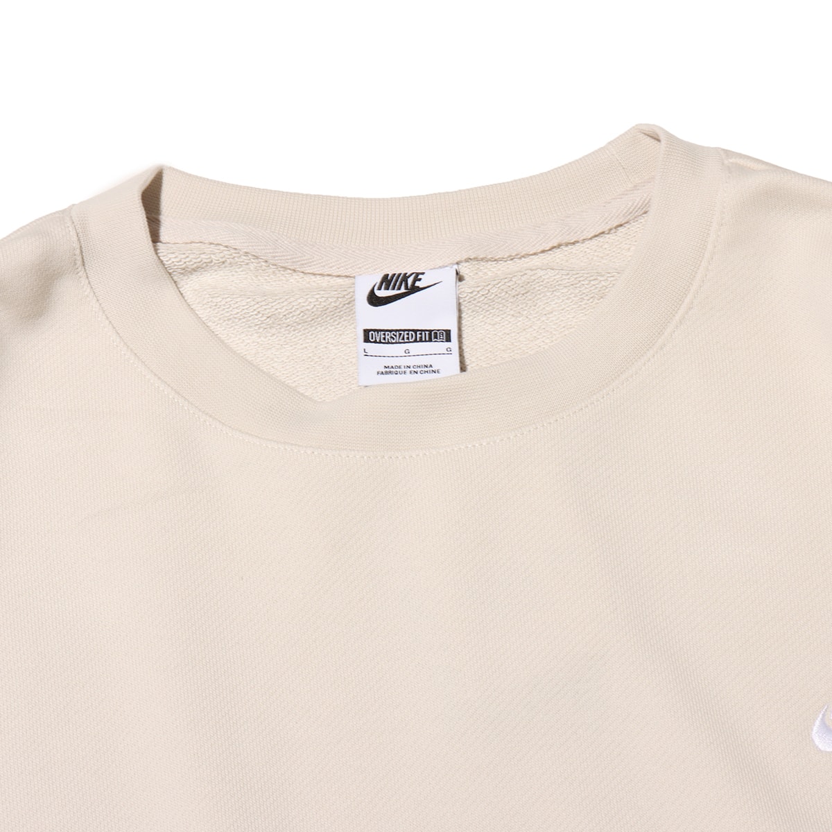 NIKE AS M NK CLUB FT OVERSIZED CREW LT OREWOOD BRN/LT OREWOOD BRN/WHITE の画像