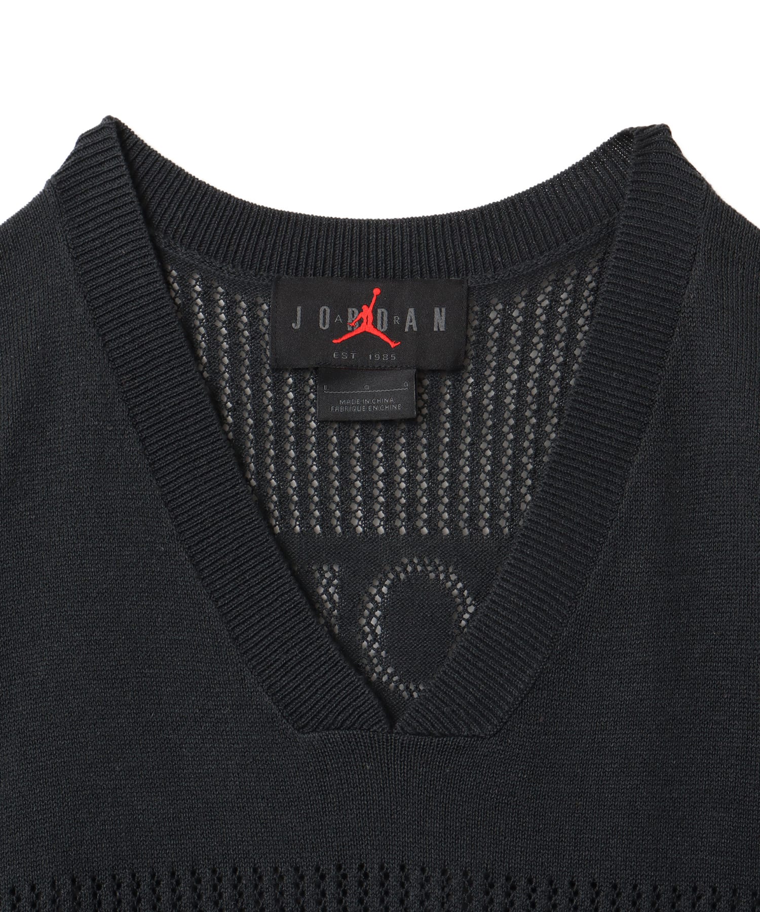 JORDAN BRAND M J AIR JDN KNIT FTBL JRSY OFF NOIR/DK SMOKE GREYの画像