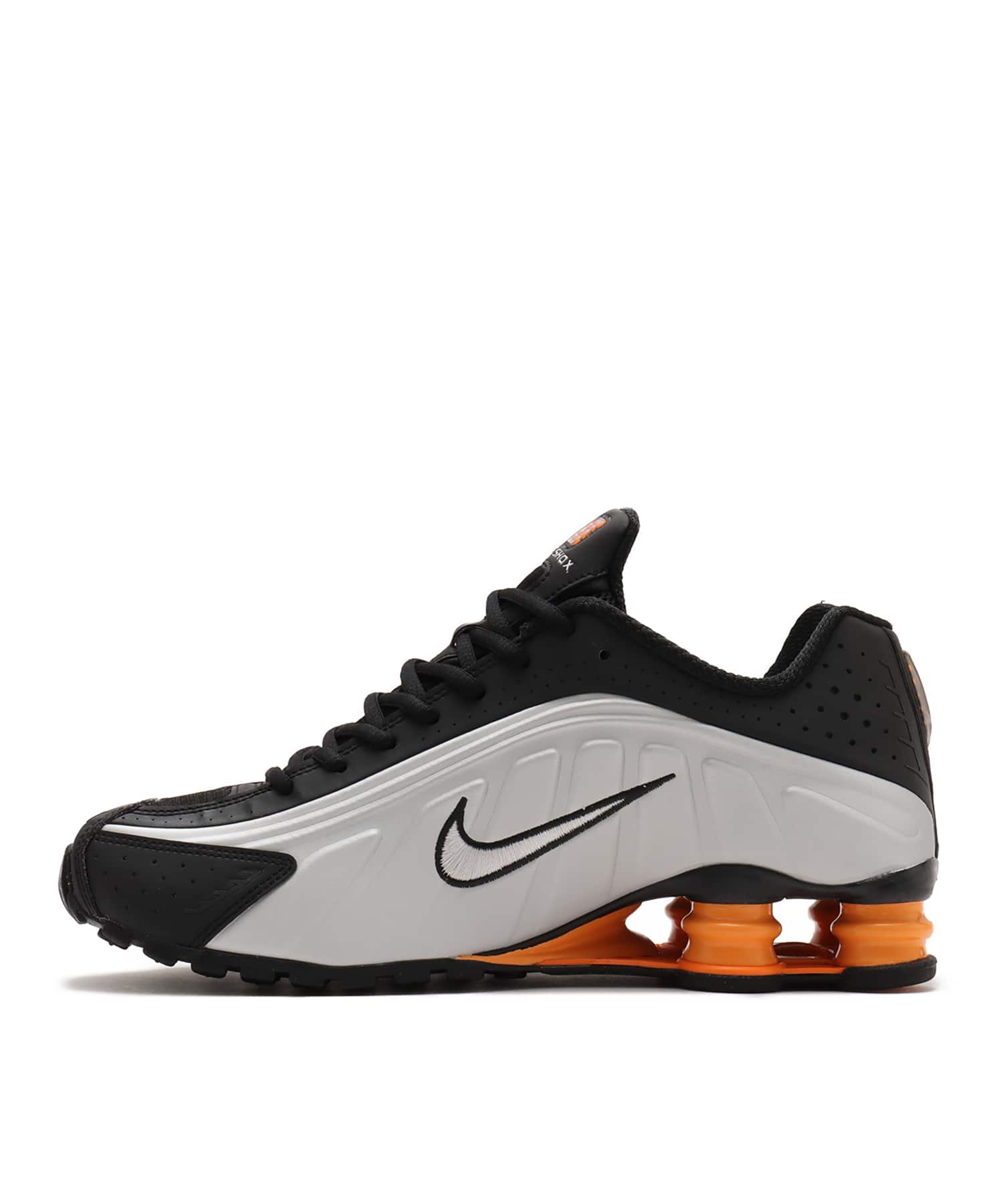 NIKE SHOX R4 BLACK/VAST GREY-BRIGHT MANDARINの画像