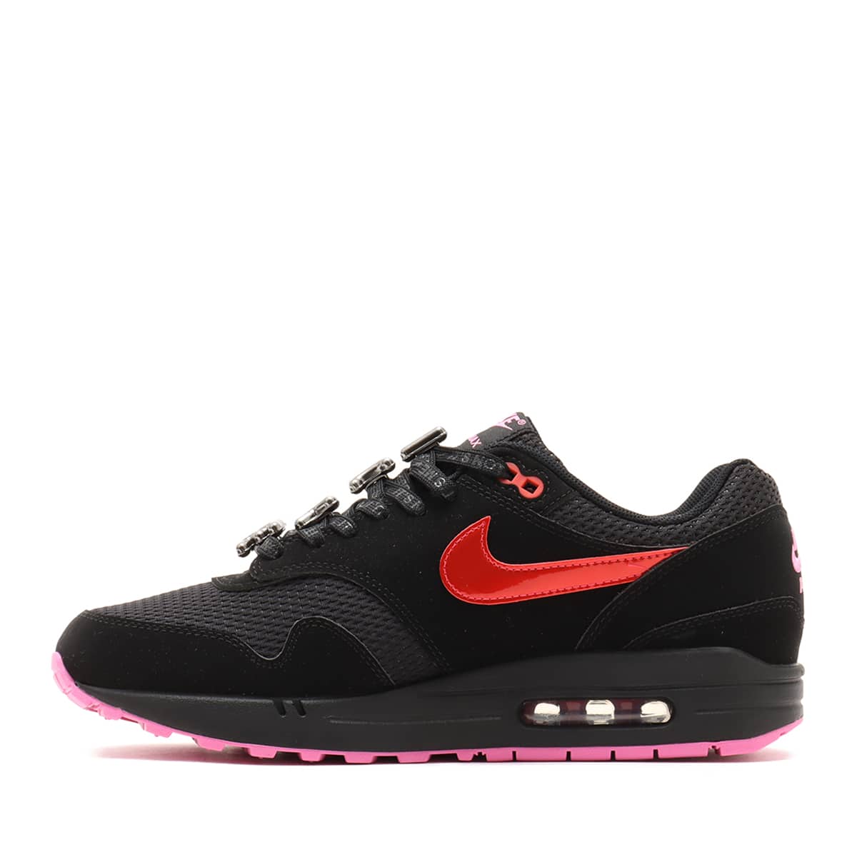 NIKE AIR MAX 1 PRM BLACK/PLAYFUL PINK-UNIVERSITY REDの画像