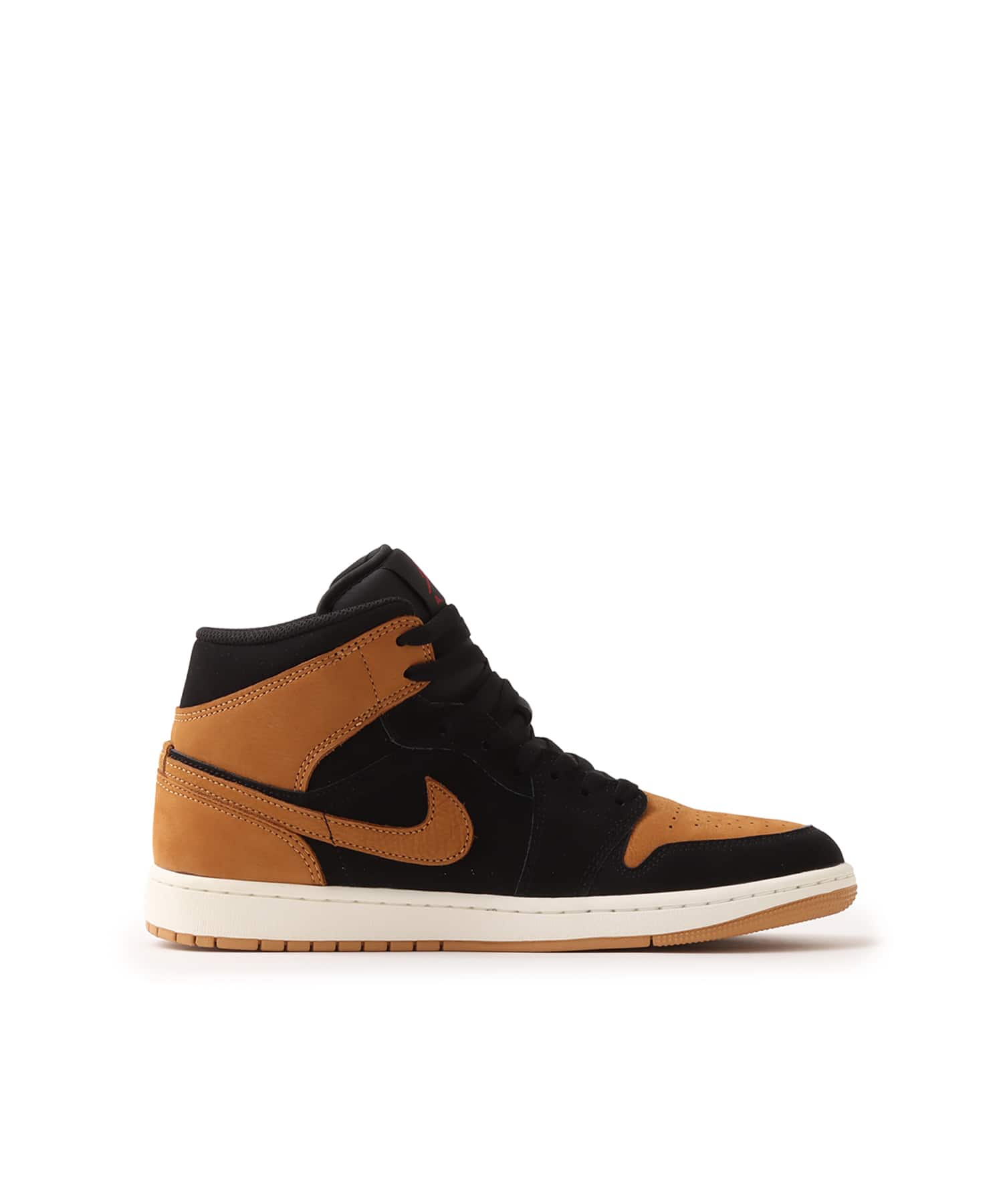 JORDAN BRAND AIR JORDAN 1 MID SE BLACK/FLAX-VARSITY RED-SAILの画像